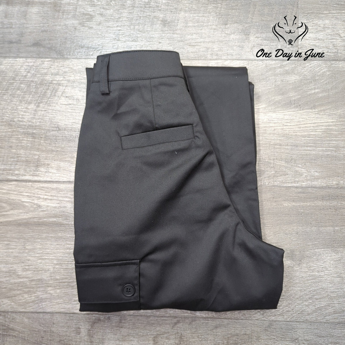 Noisy May High Waist Wide Leg Utility Cargo Pants Black Size XS