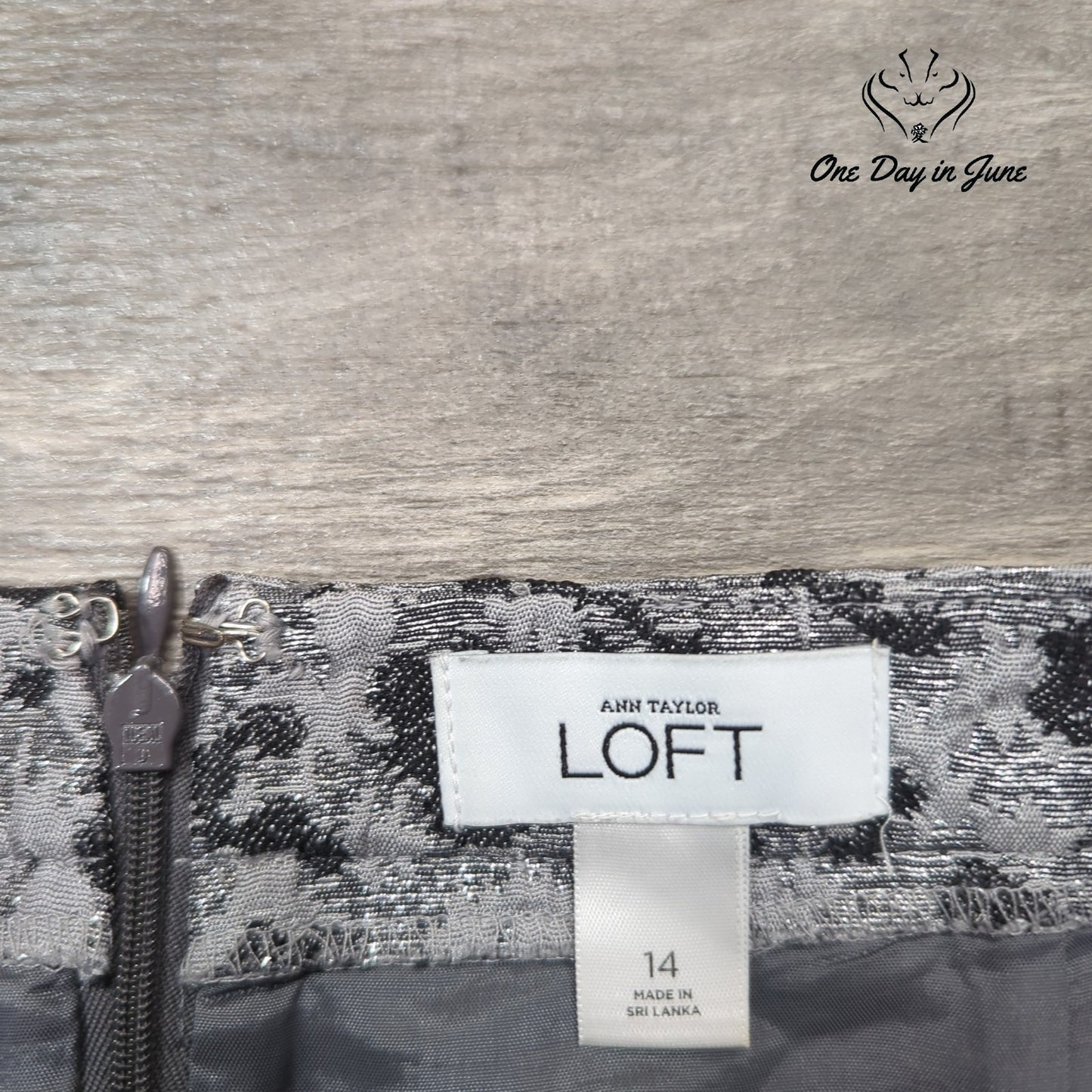 Loft Metallic Midi Skirt Size 14