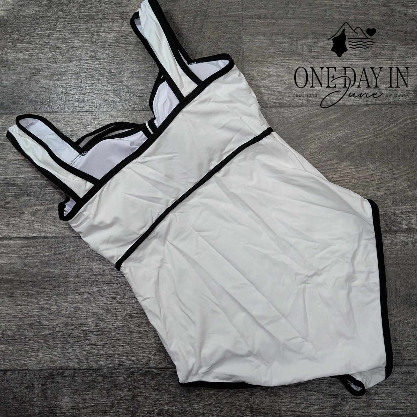 Flaxmaker Bow Front One Piece Swimsuit Size L