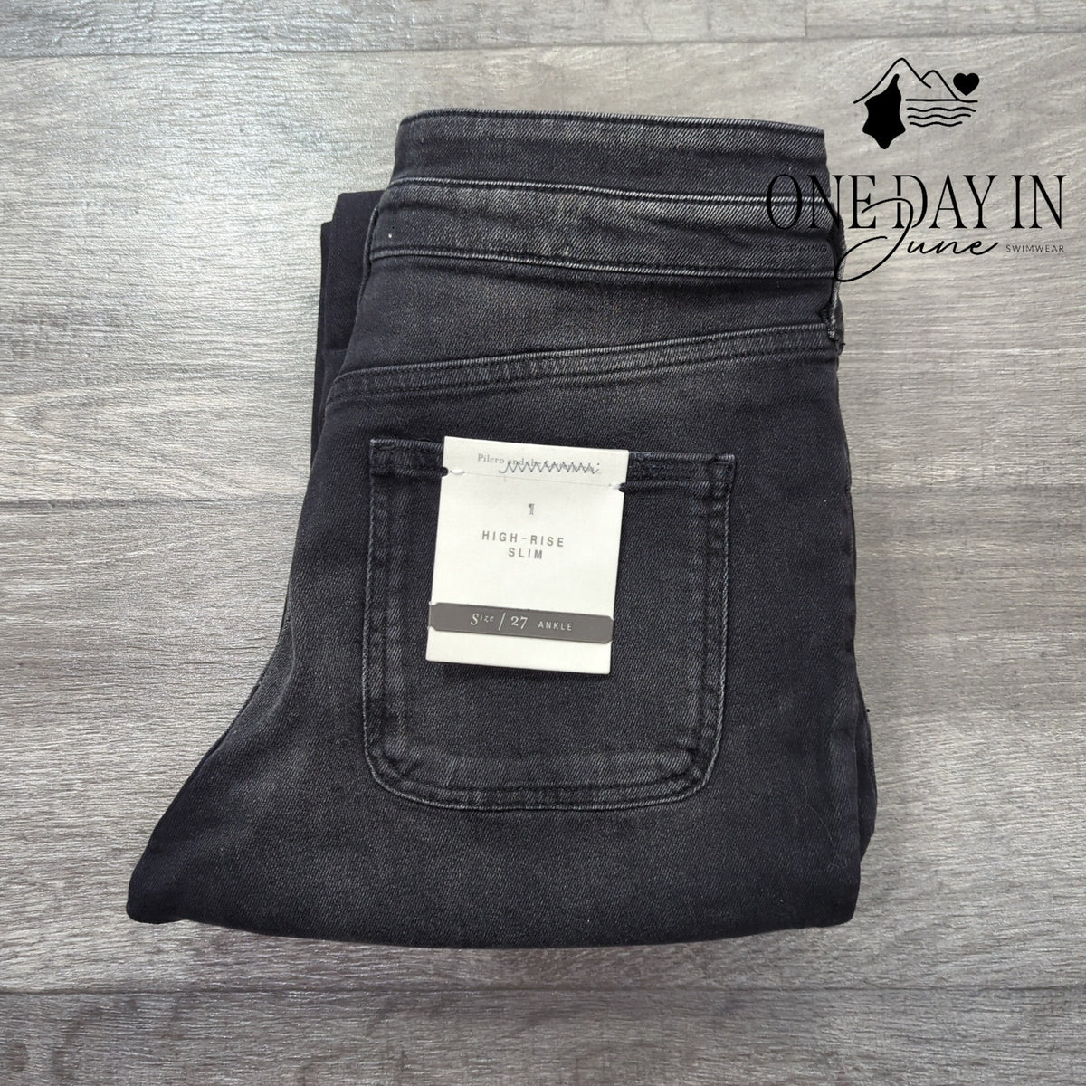 Pilcro and the Letterpress High Rise Slim Button Fly Jean Black NWT $148 Size 27