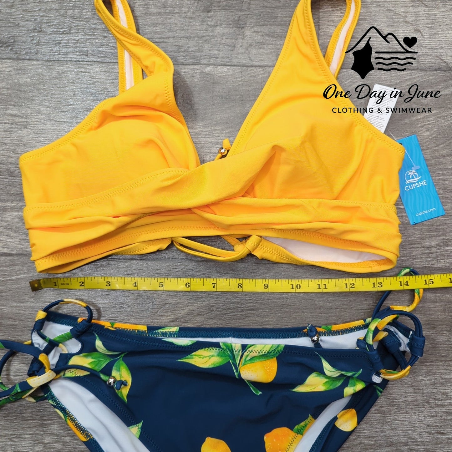 Cupshe Cross Front Tie Back Tie Side Bikini Swimsuit Size L