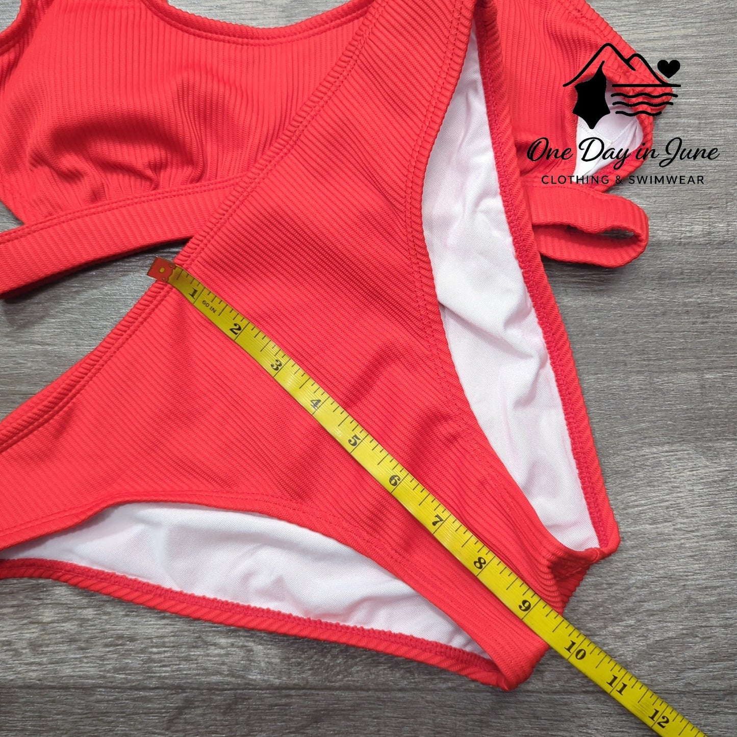 Cupshe Ribbed Crop Bikini Swimsuit Size S