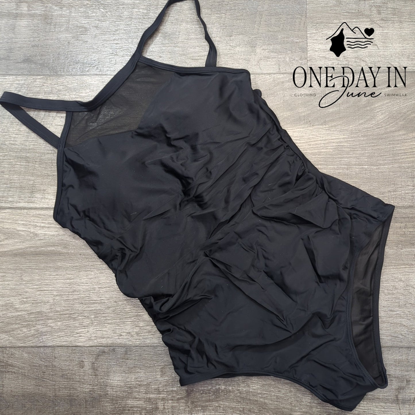Suuksess High Neck Mesh One Piece Swimsuit Size L