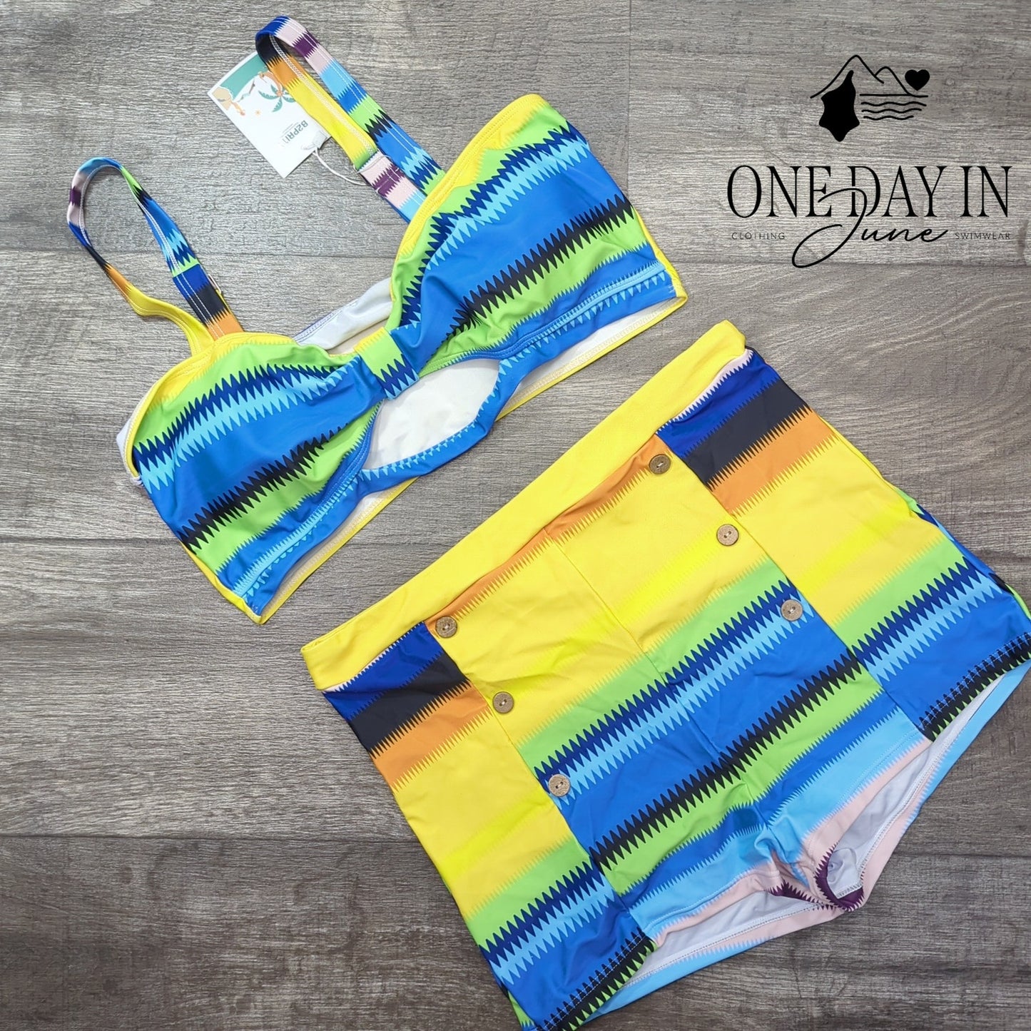 B2Prity High Waist Boy Short Bikini Swimsuit Size XL