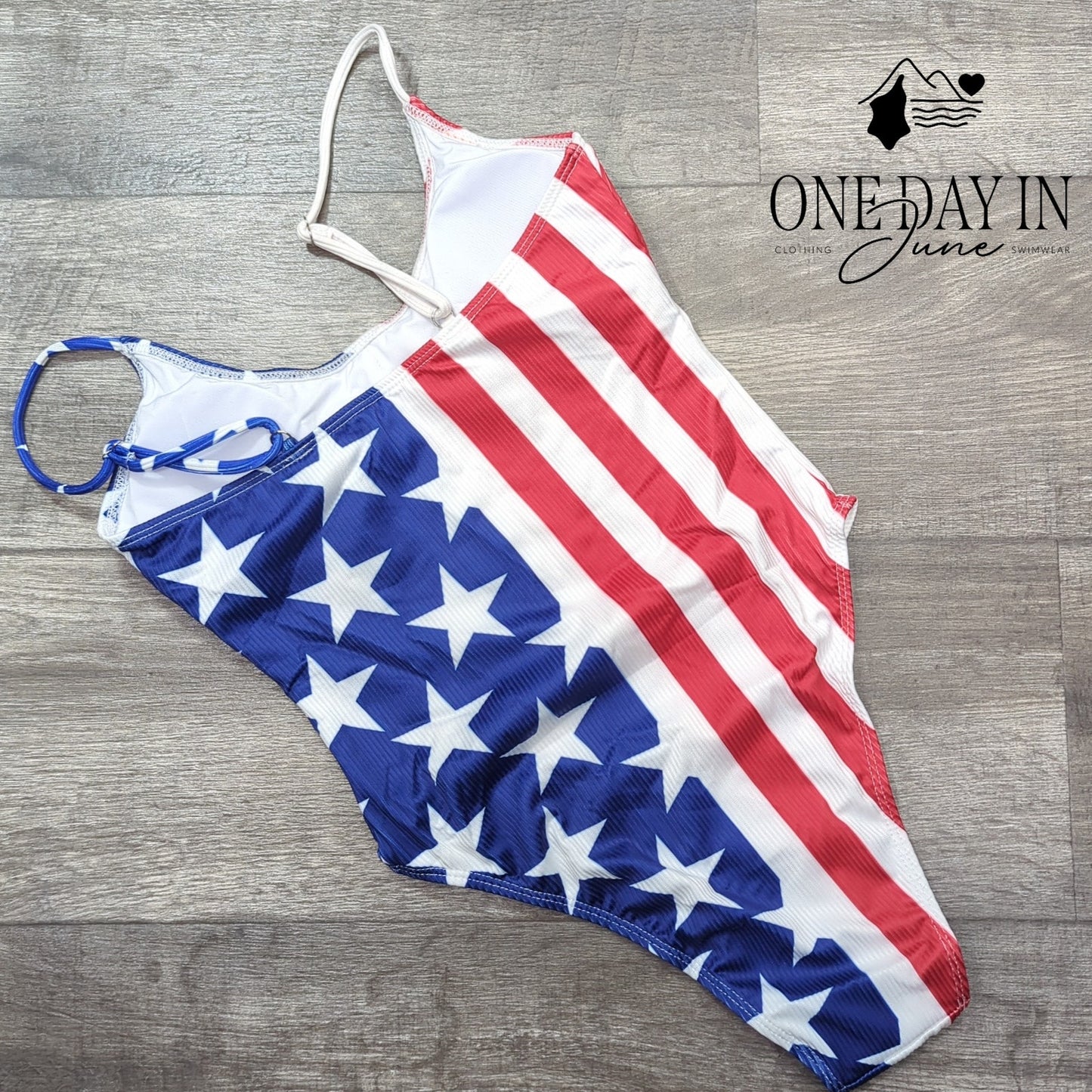 CharmLeaks Ribbed American Flag One Piece Swimsuit Size S