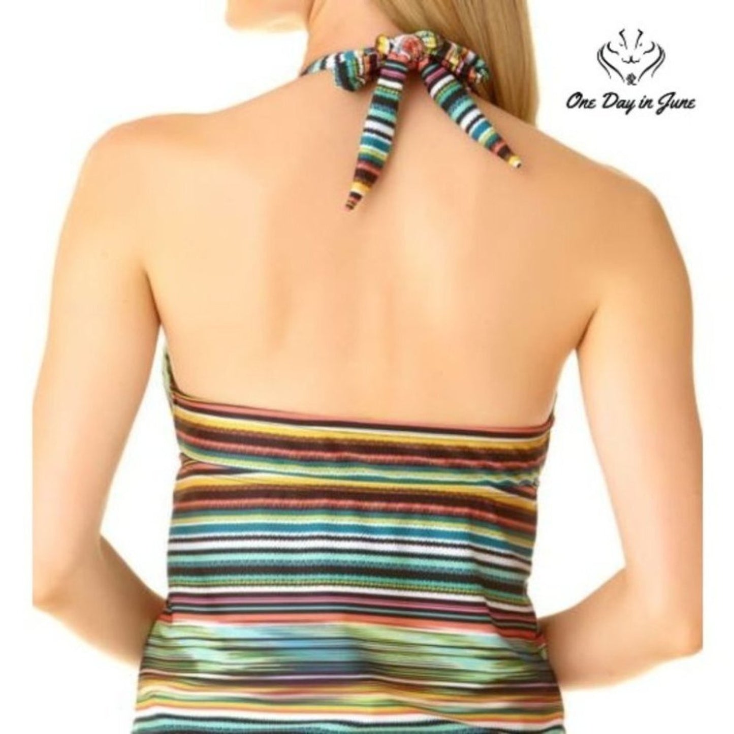 a.n.a Striped Tankini Top Size M