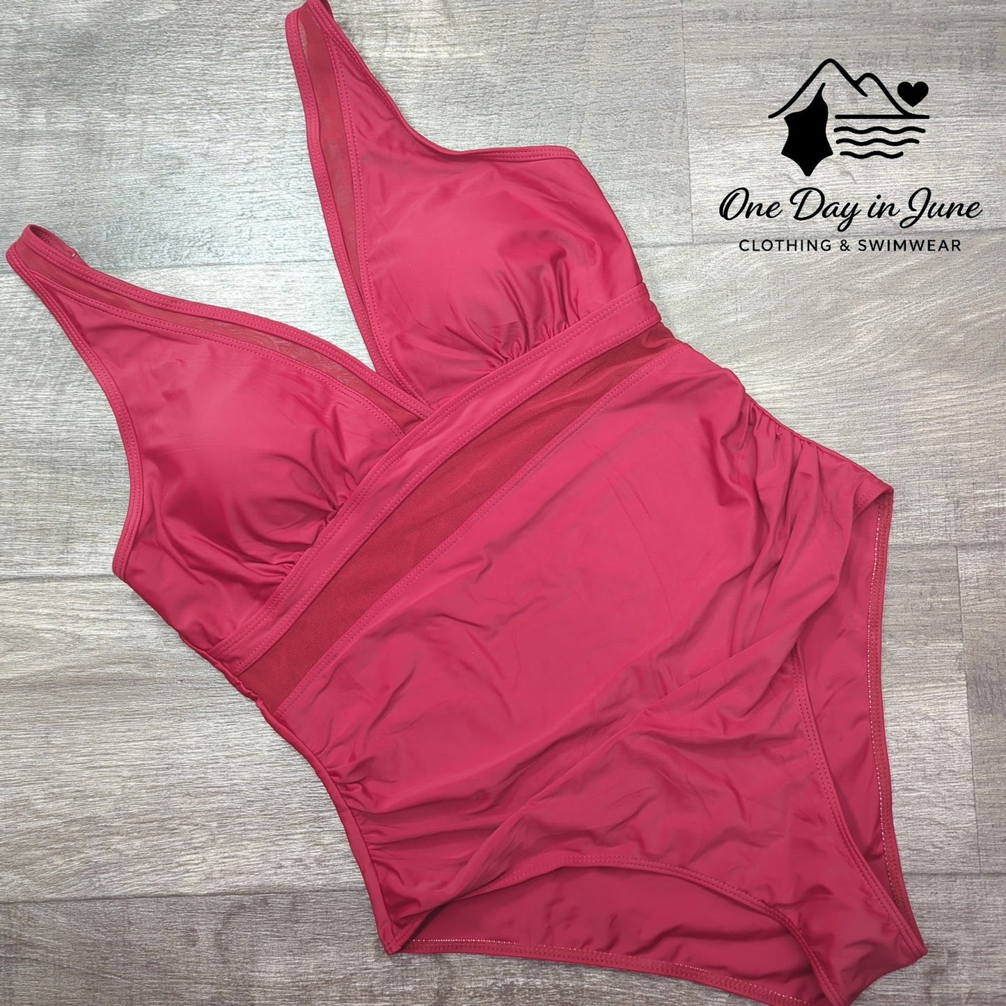 Charmleaks V Neck Mesh One Piece Swimsuit Size L