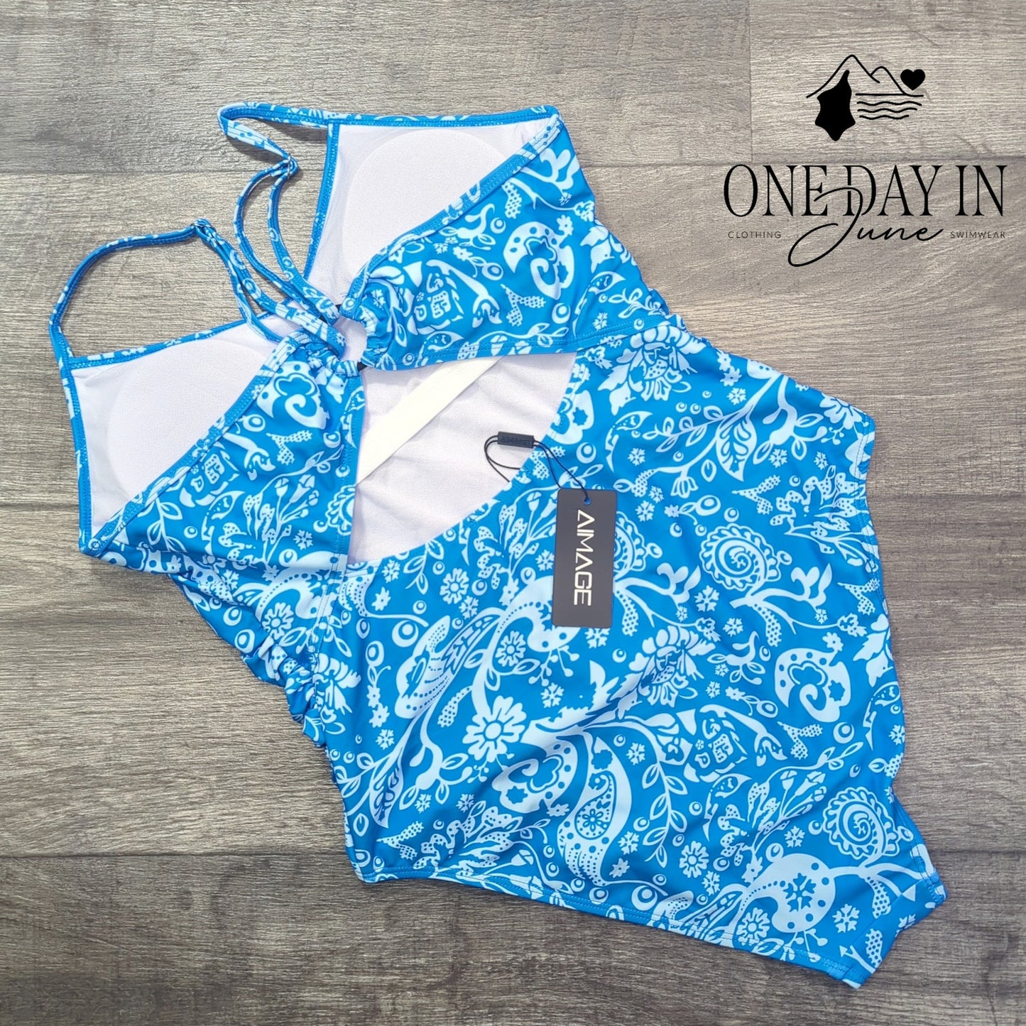 Aimage Ring Back One Piece Swimsuit Size M