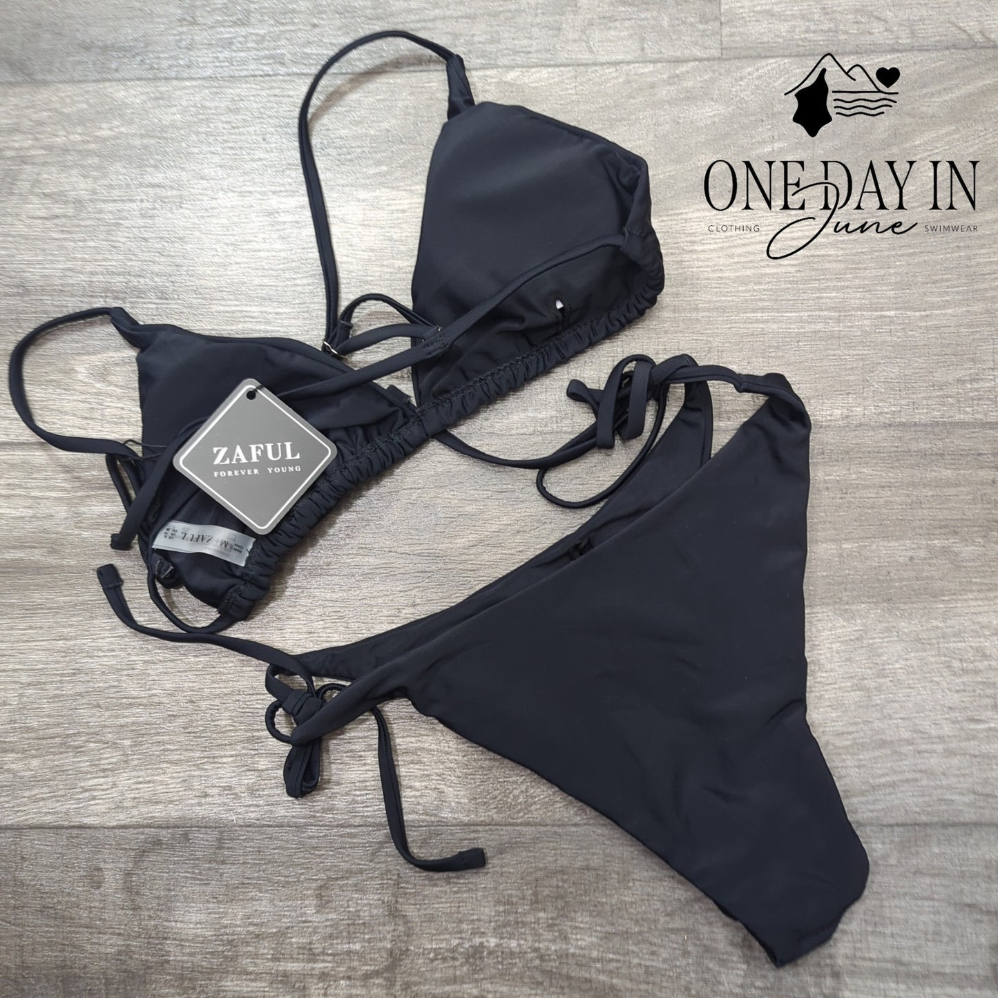 Zaful Adjustable Triangle Tie Side Bikini Swimsuit Size M