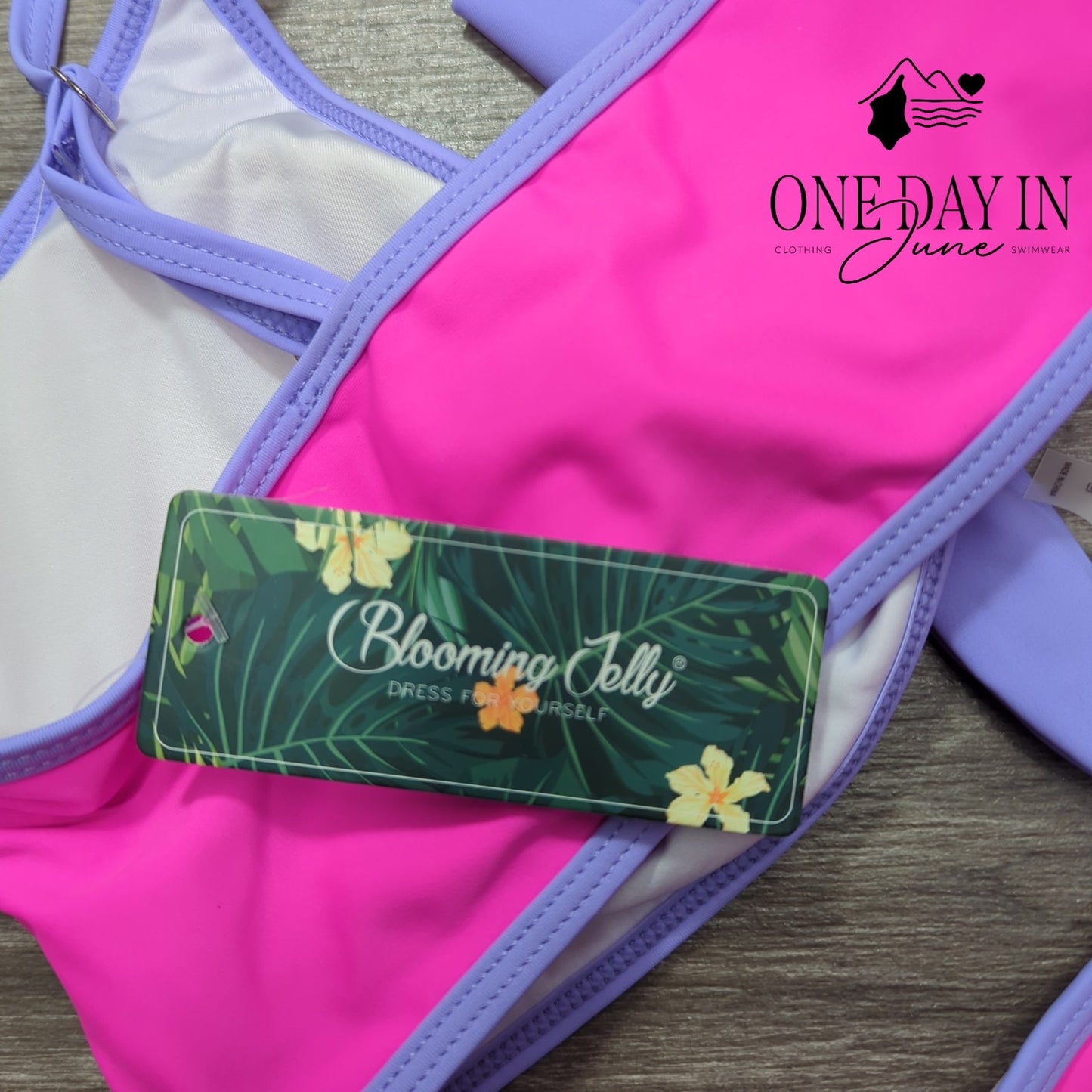Blooming Jelly Knot Front High Waist Bikini Swimsuit Size XL