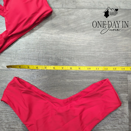 CharmLeaks High Cut Knot Front Cheeky Bikini Swimsuit Size S