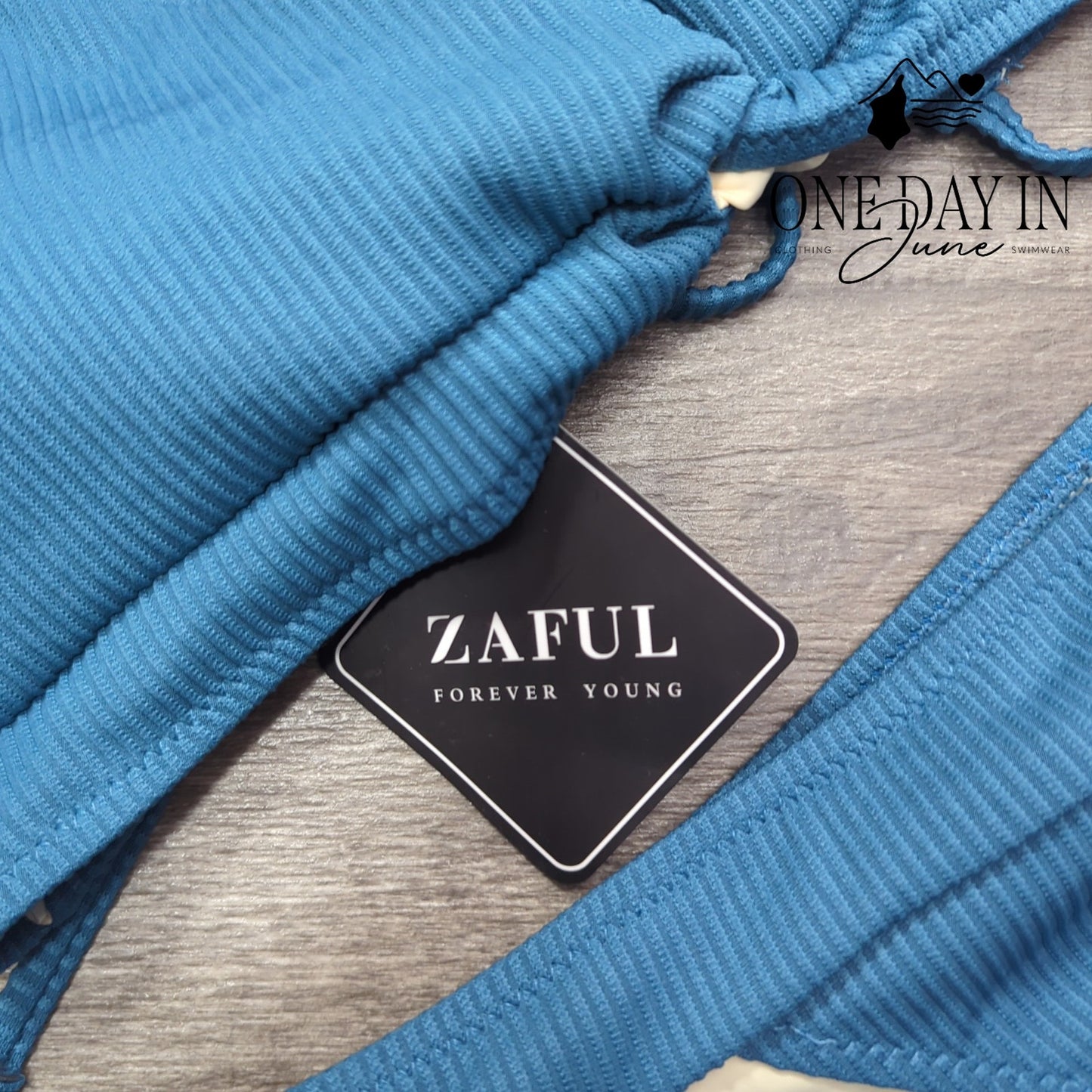 Zaful Ribbed Bikini Swimsuit Size L