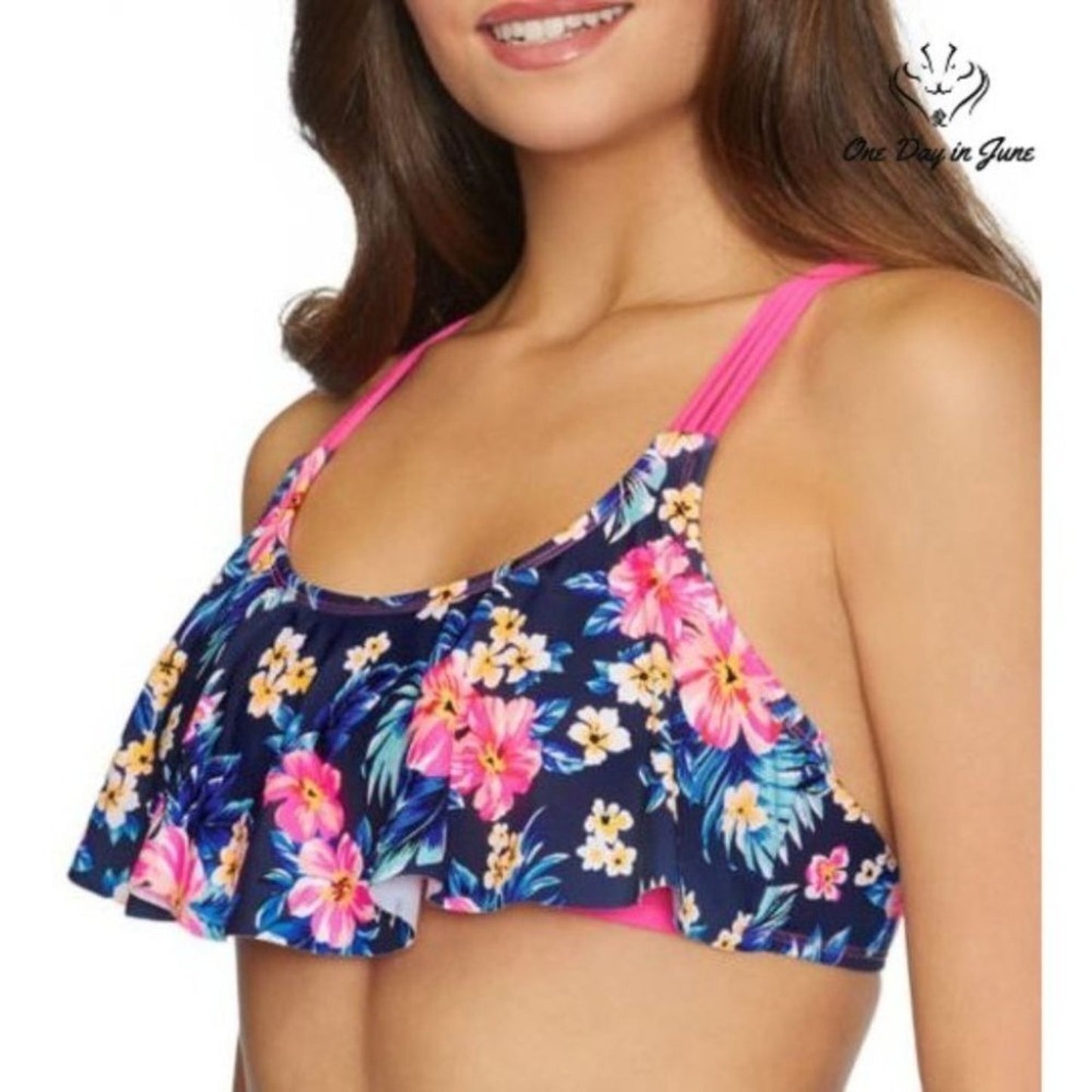 Arizona Jean Co. Juniors Flounce Bikini Top Size L