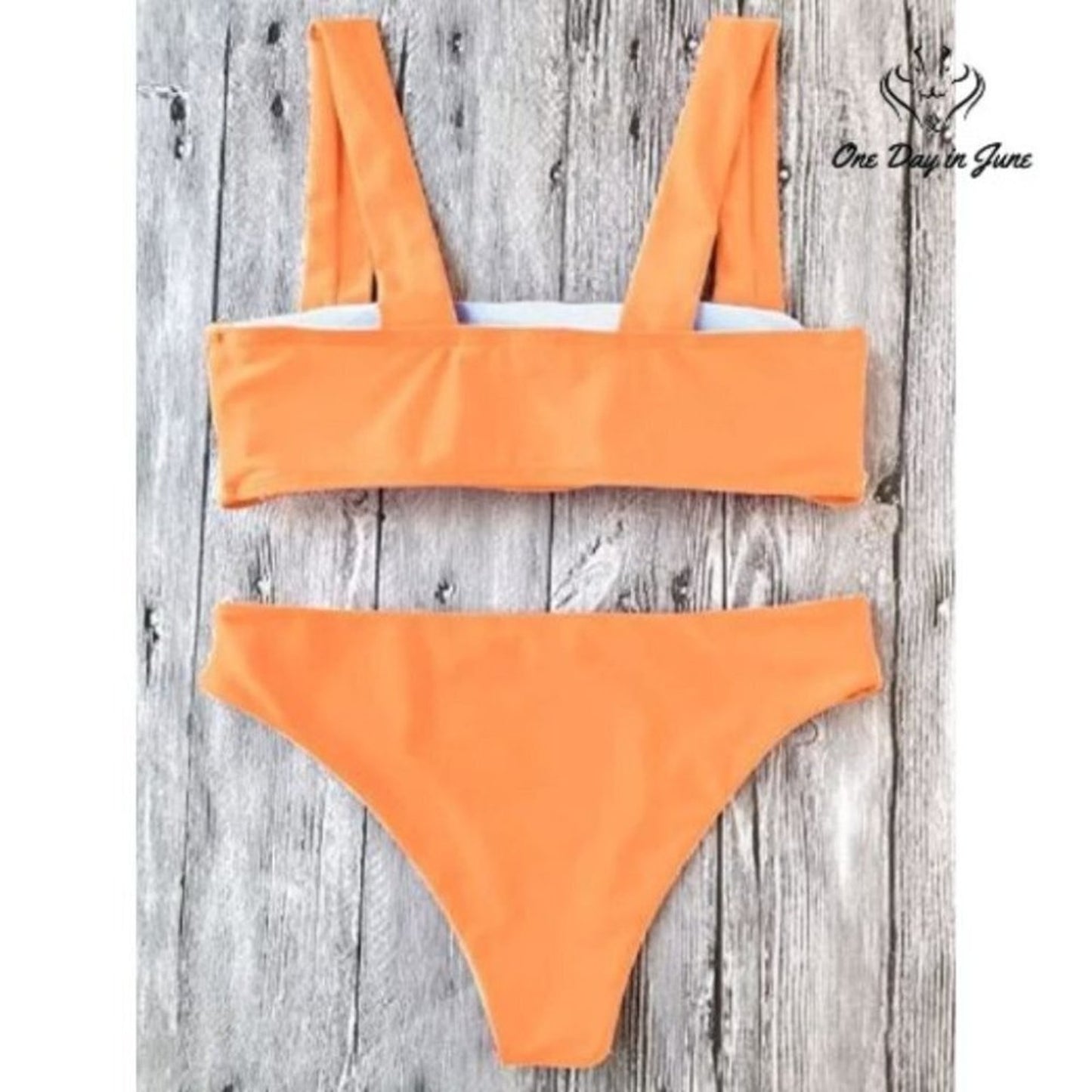 Zaful Wide Strap Bandeau Bikini Size L