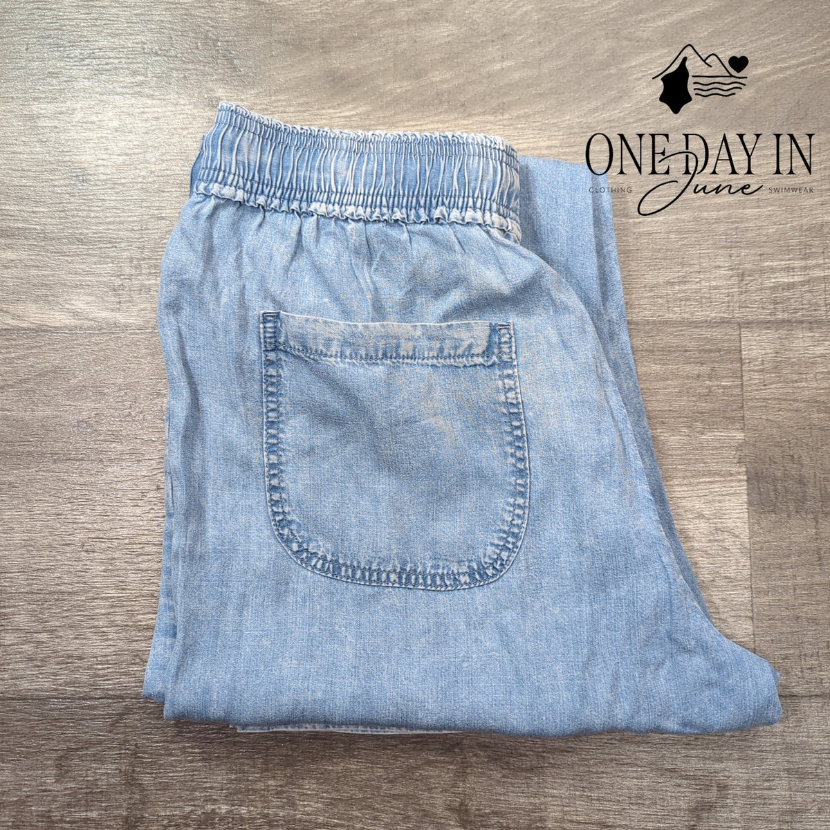 Splendid Drawstring Denim Pants Light Wash Lyocell NWT Size S