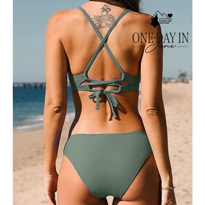 Cupshe Tie Back Triangle Bikini Swimsuit Size S