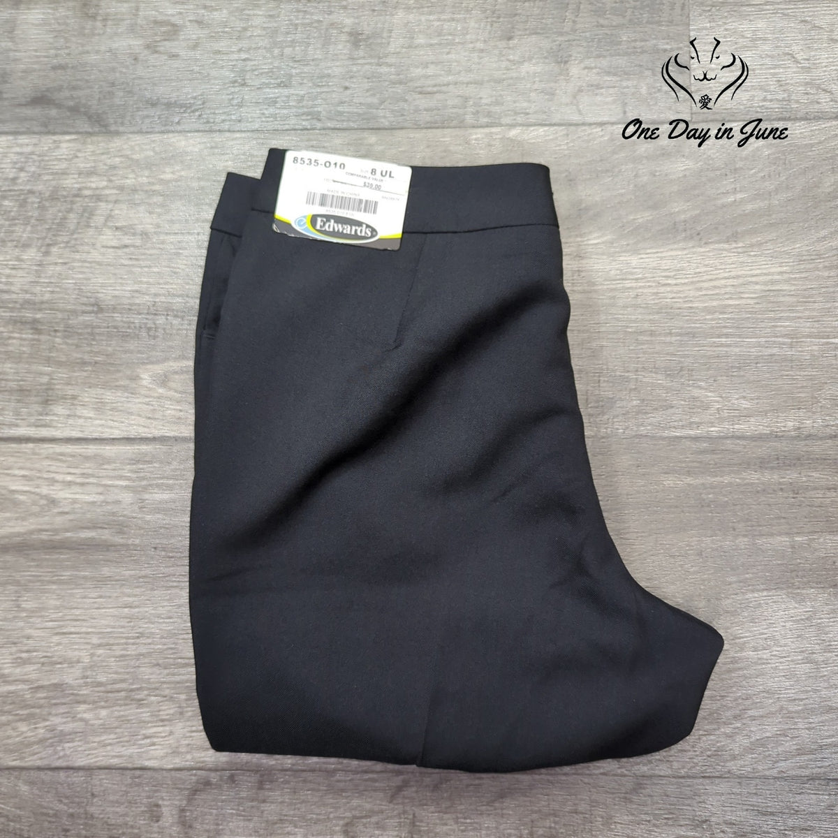 Edwards Synergy Tailored Dress Work Pants Black NWT Size 8