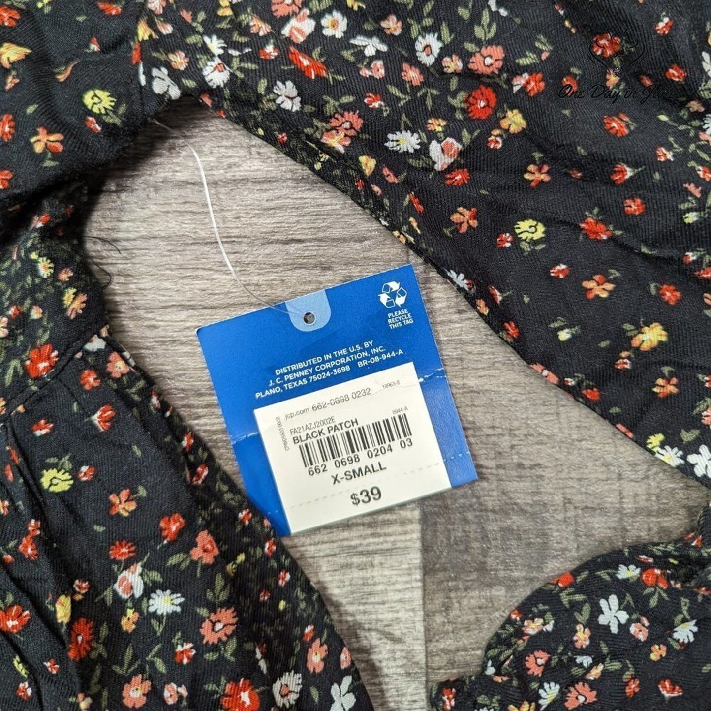Arizona Jean Co. Black Patch Long Sleeve Blouse Size XS