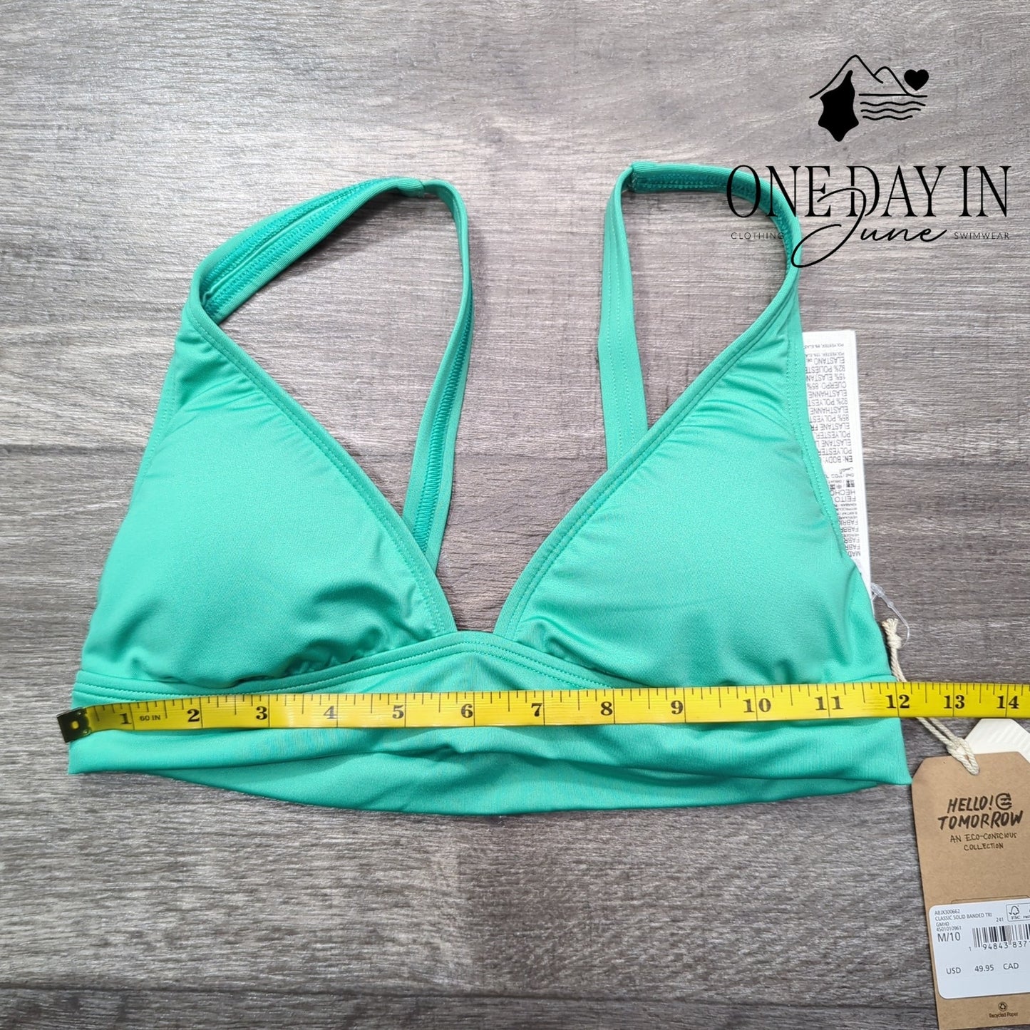 Billabong Classic Solid Banded Triangle Bikini Top Size M