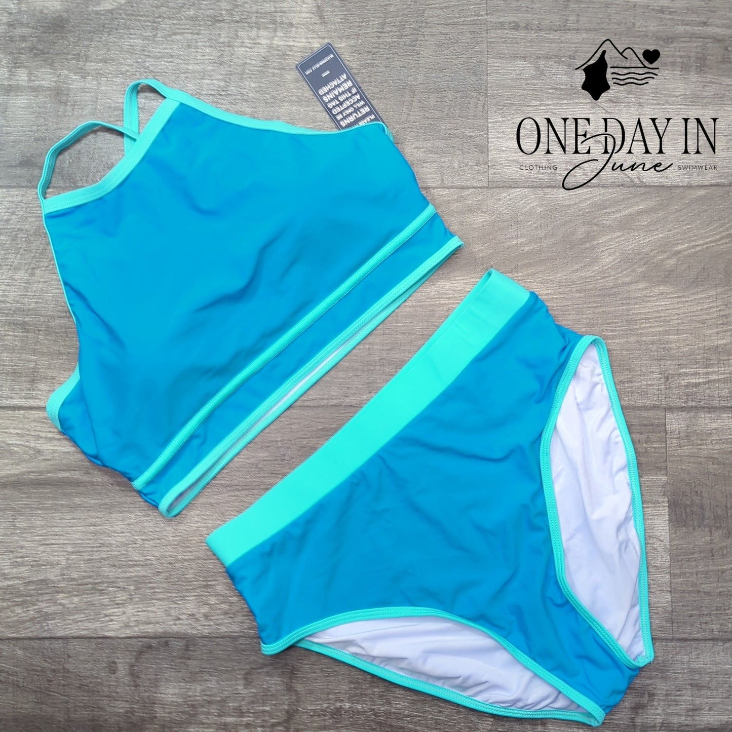 Blooming Jelly High Waist High Neck Bikini Swimsuit Size L