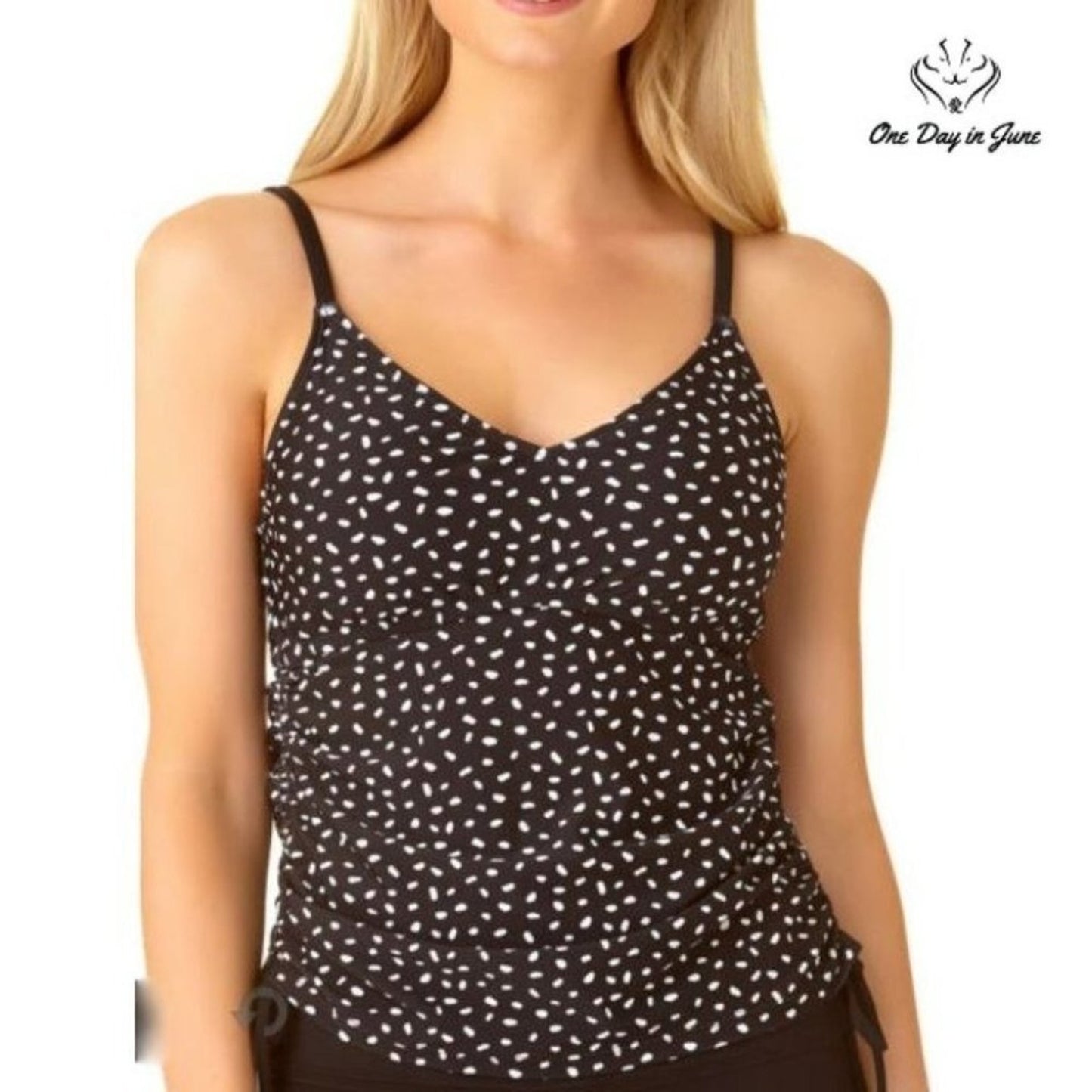 a.n.a Dots Tankini Top Size M