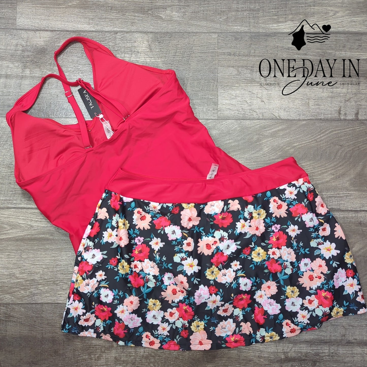 Talisea Floral Skirted Tankini Swimsuit Size XL