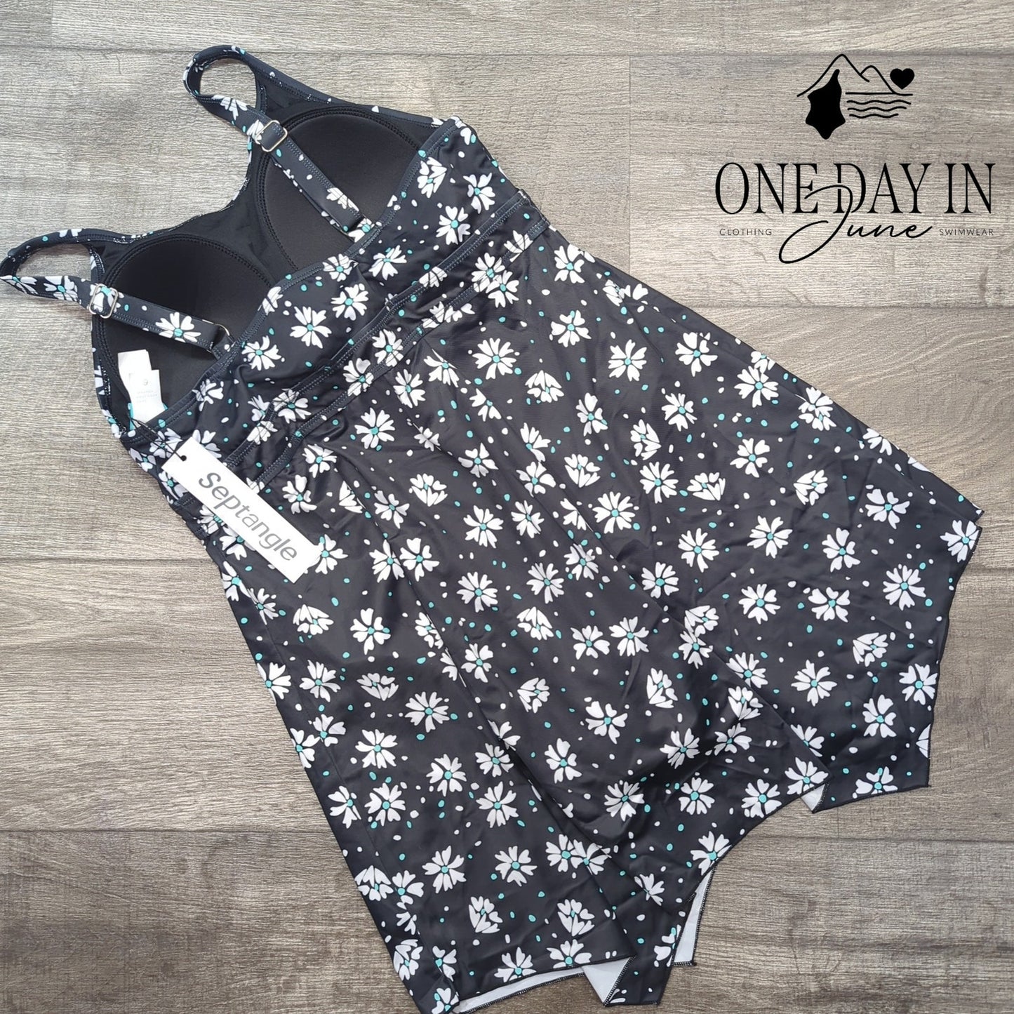 Septangle Floral Swimdress One Piece Swimsuit Size 12