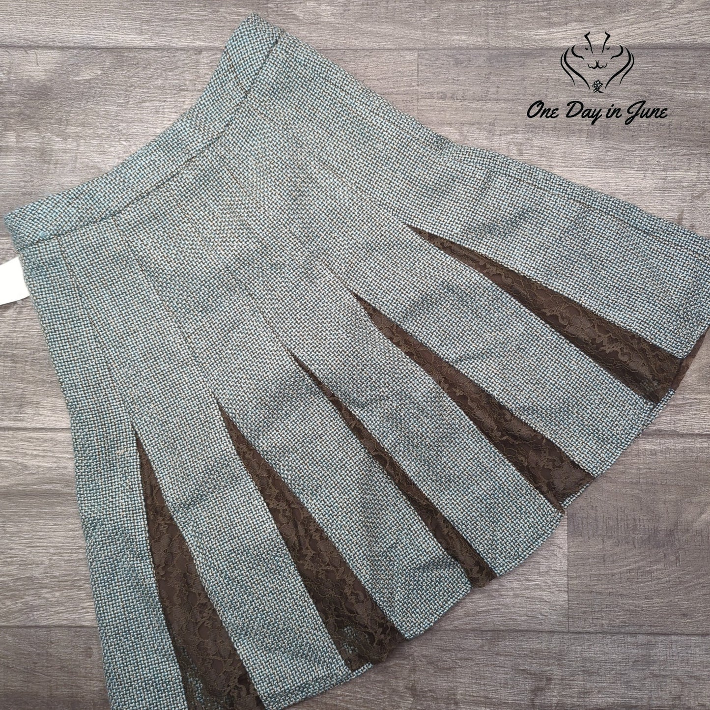 Worthington A Line Silver Sage Tweed Skirt Size 6