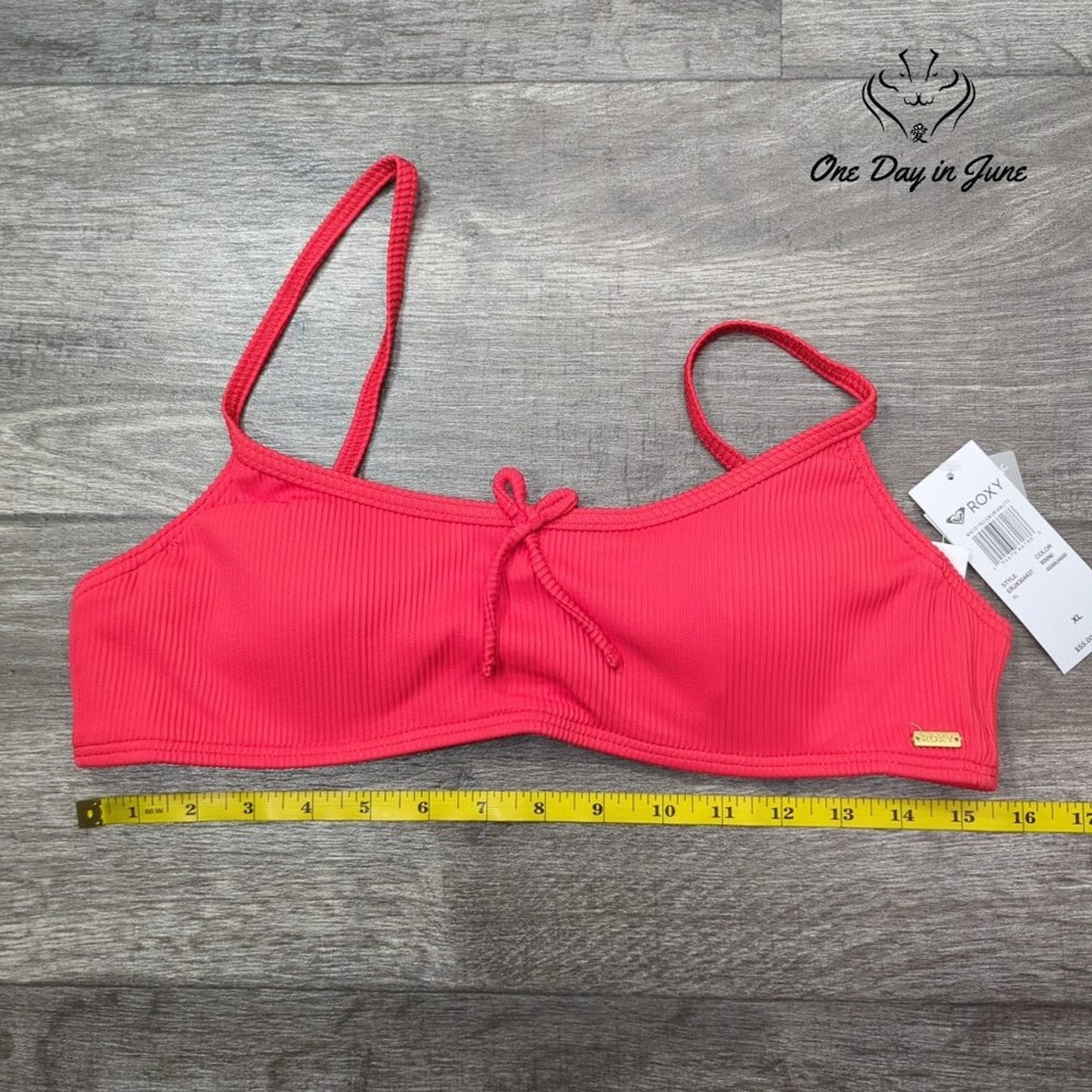 Roxy Ribbed Bikini Top Size XL