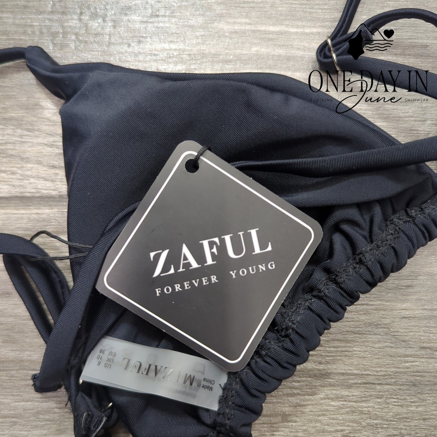 Zaful Adjustable Triangle Tie Side Bikini Swimsuit Size M