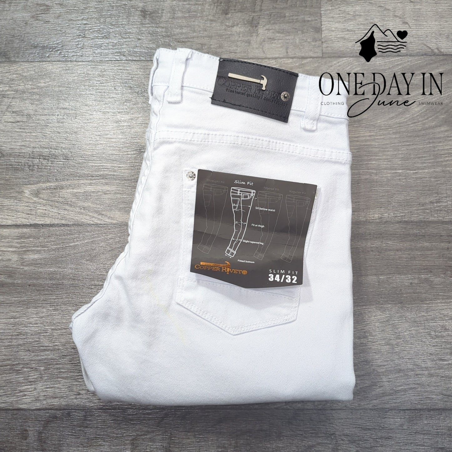 Copper Rivet Slim Fit Distressed Jeans Size 34X32