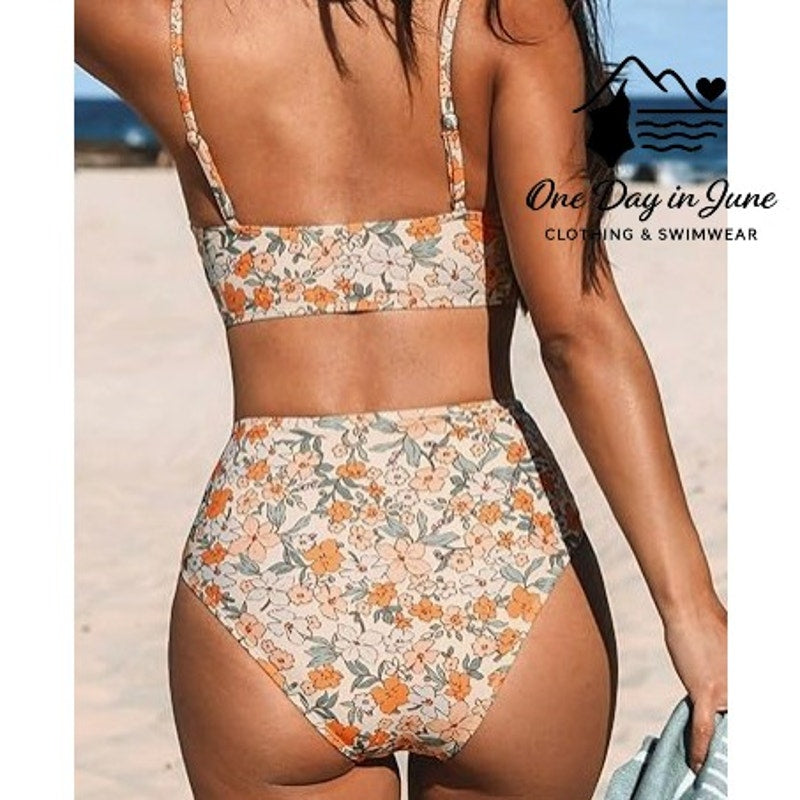 Cupshe Cross Front High Cut Bikini Swimsuit Size M