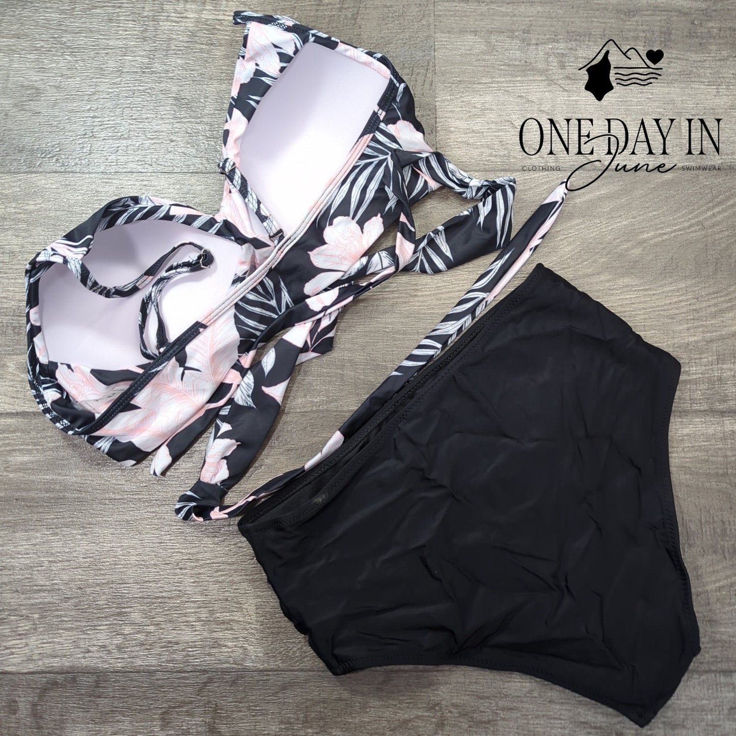 Aleumdr High Waist Cross Wrap Tie Bikini Swimsuit Size L