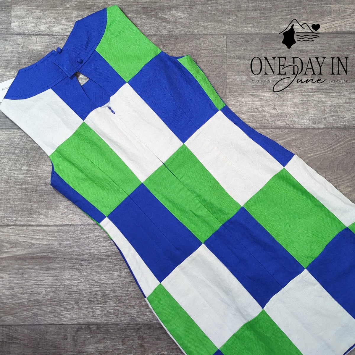 Vineyard Vines Patchwork Sleeveless Dress Blue Green White NWT $178 Size 0