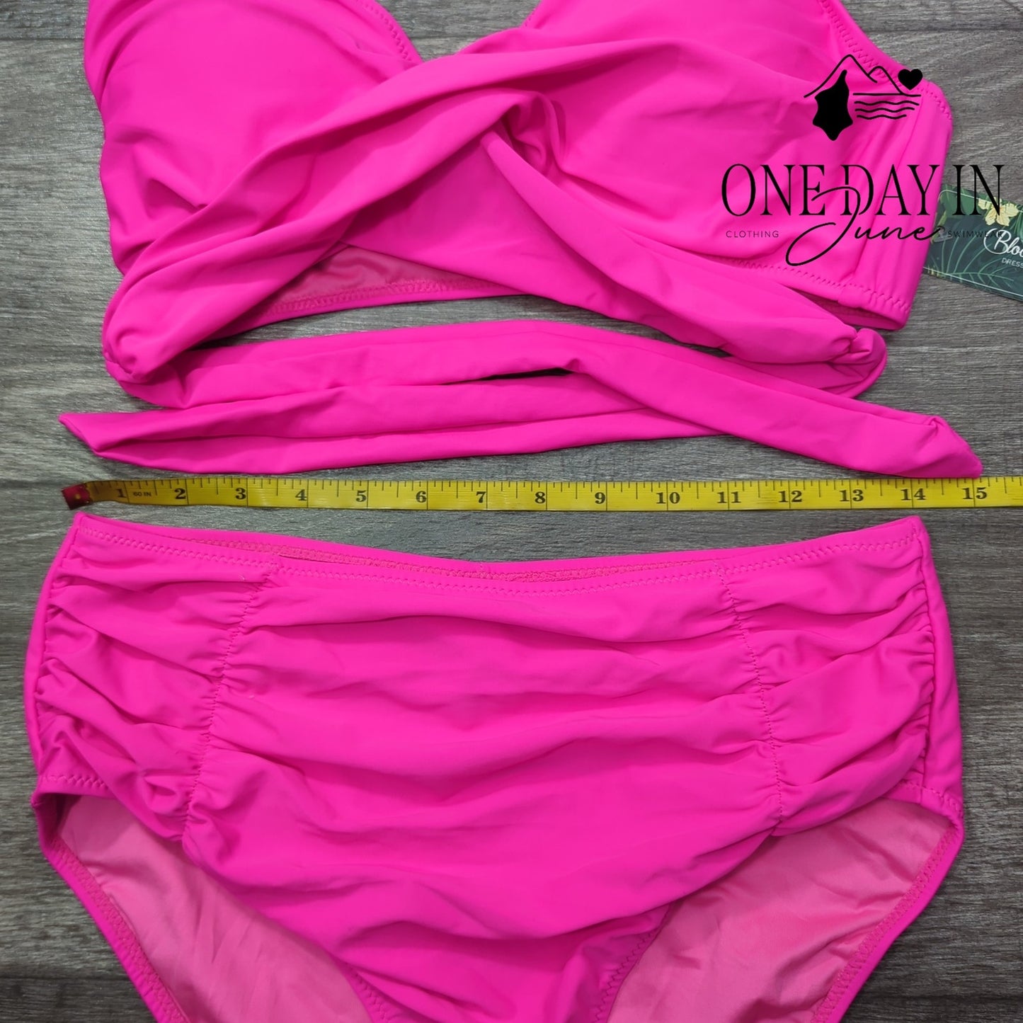 Blooming Jelly Cross Front High Waist Bikini Swimsuit Size L