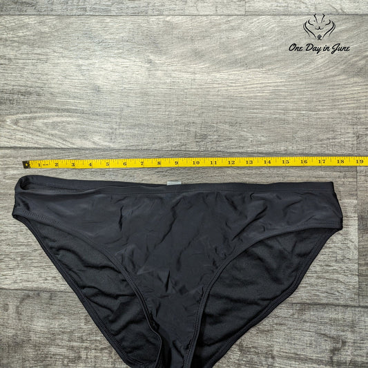 CharmLeaks Classic Bikini Bottom Solid Black Swim Briefs Size XL