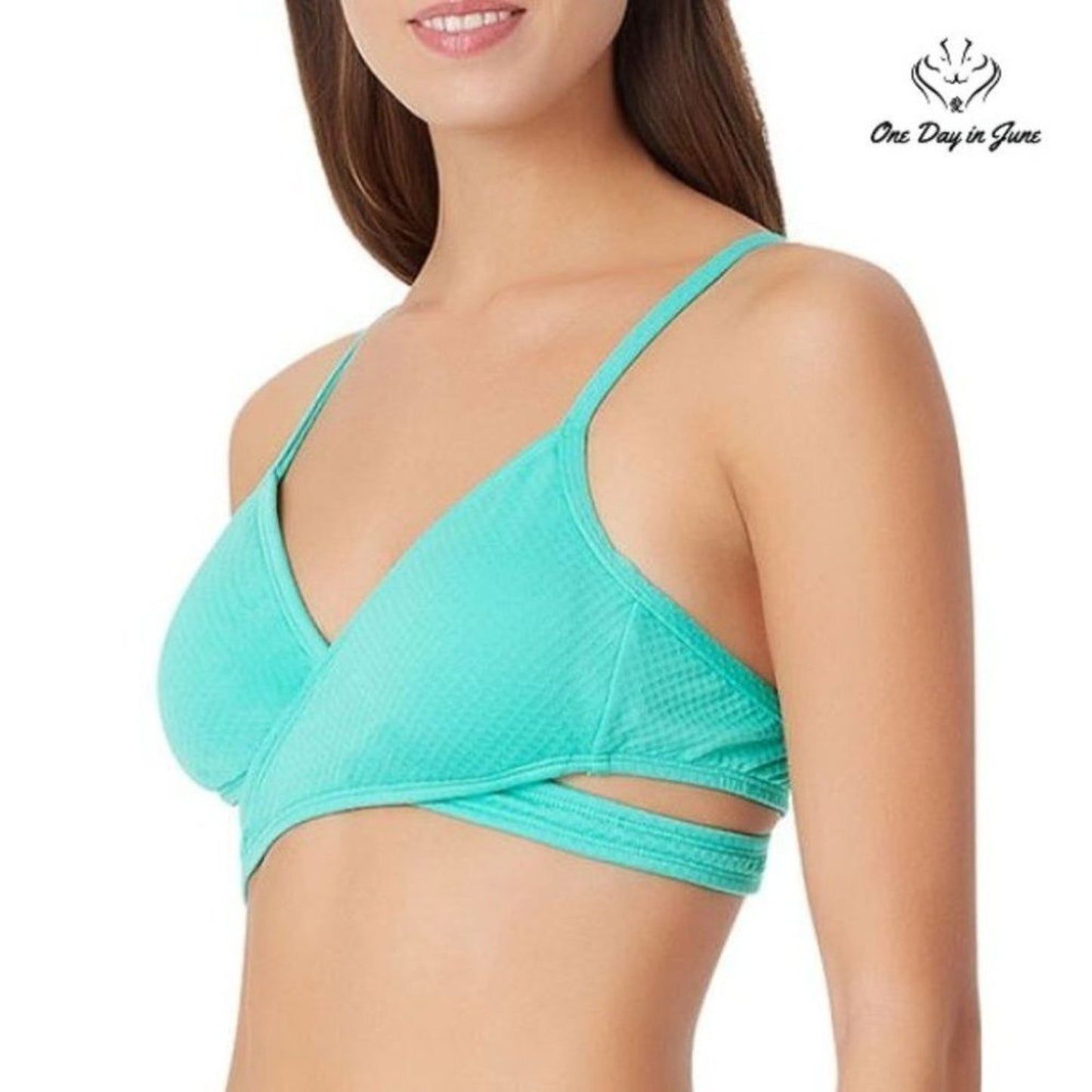 Sugar Beach Textured Bikini Top Size XL
