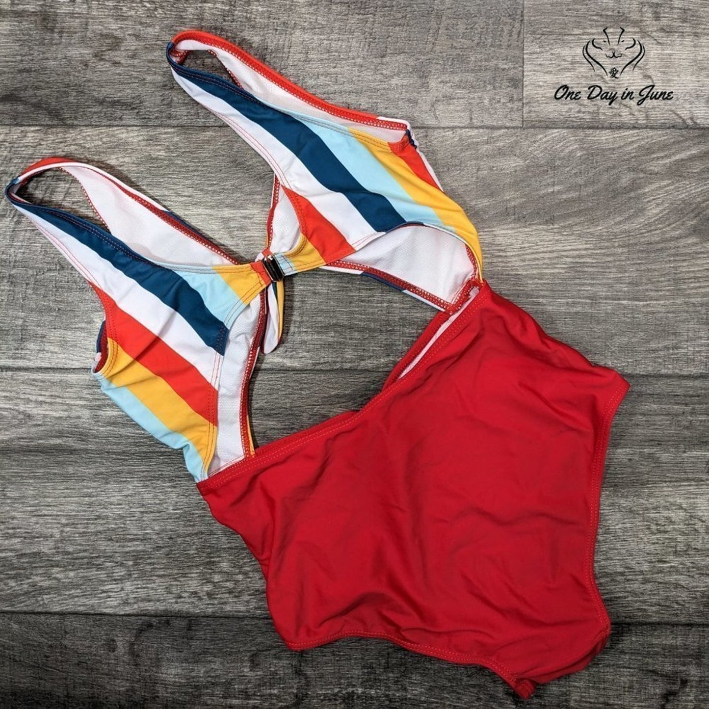 Sweatyrocks Knot Front Cutout One Piece Swimwuit Size M