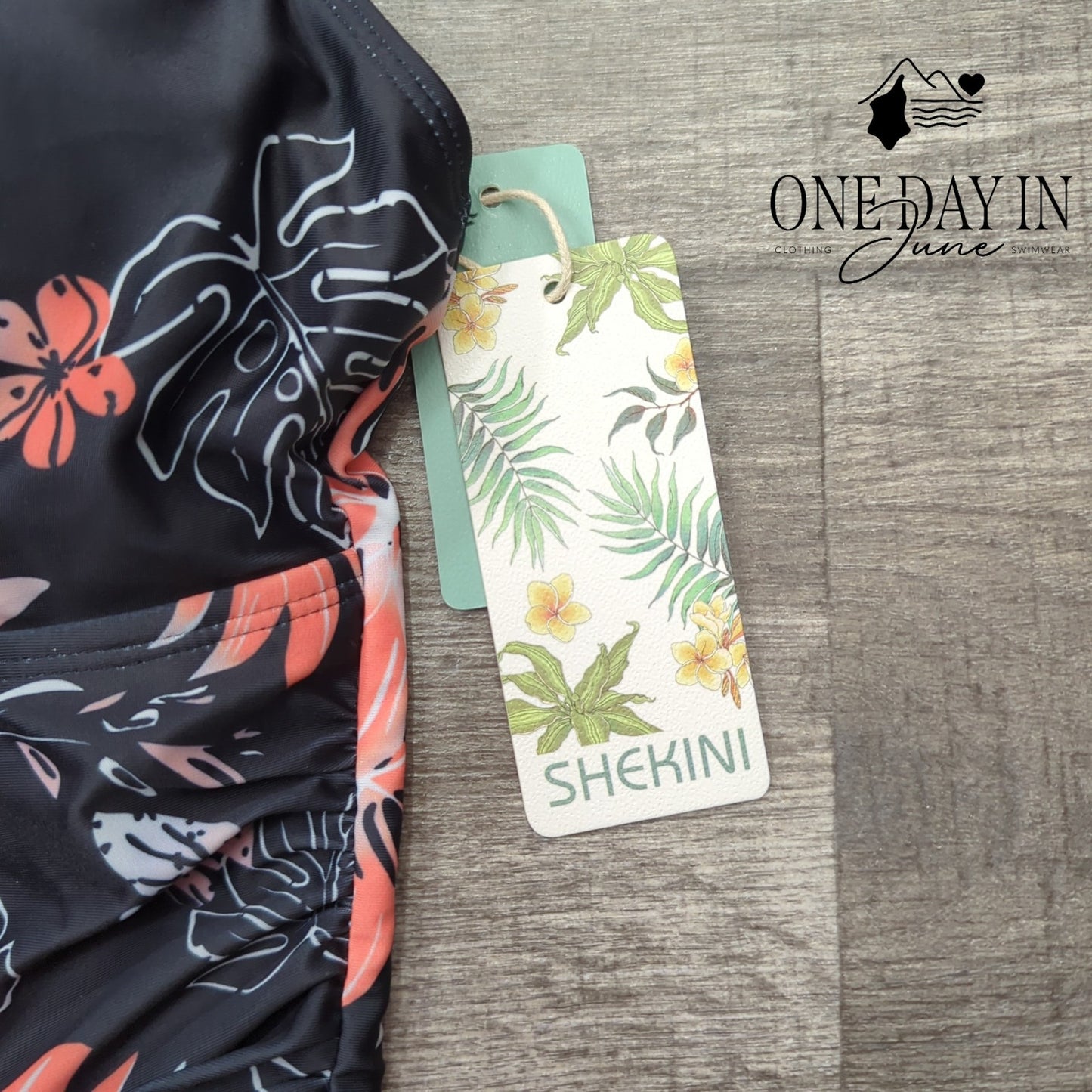 Shekini Twist Front Boyshort Swimdress One Piece Swimsuit Size L