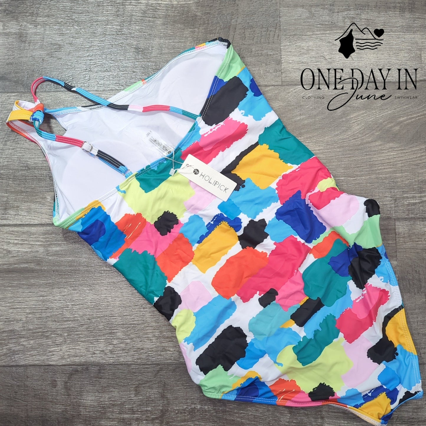 Holipick One Shoulder One Piece Swimsuit Size L