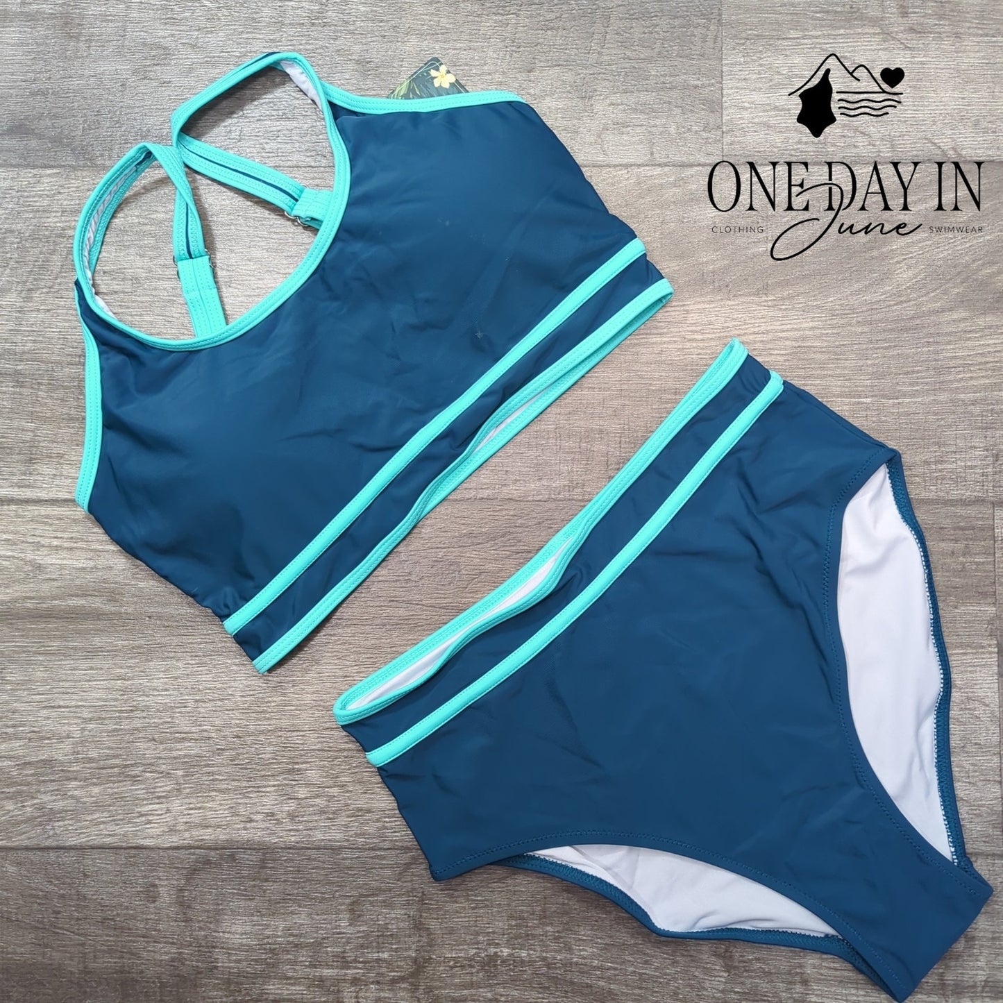 Blooming Jelly High Waist Crop Bikini Swimsuit Size M
