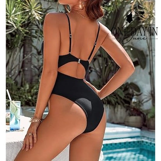 Blooming Jelly Cut Out One Piece Swimsuit Size L