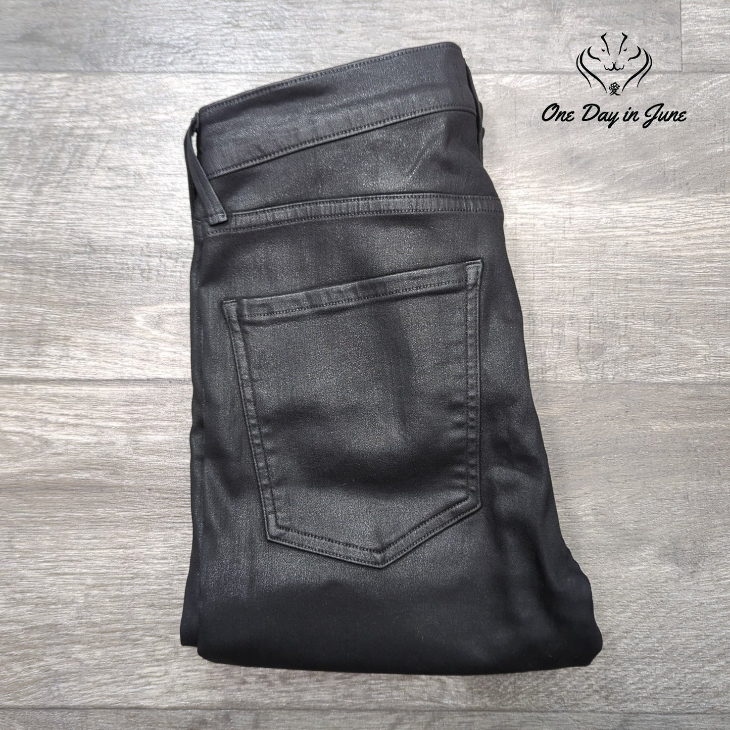 Agolde Premium Coated Skinny Jeans Black Leather Look Size 29 (8)