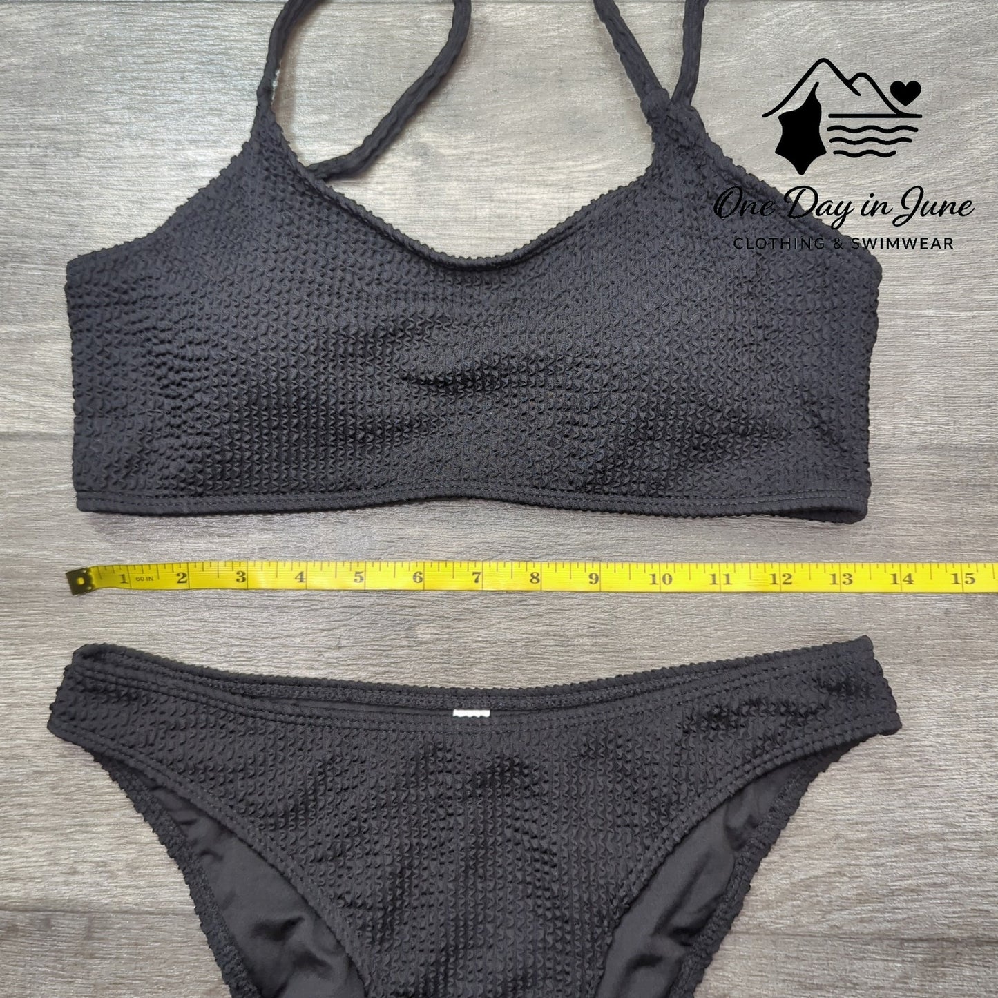 Charmleaks Textured Crop Bikini Swimsuit Size M