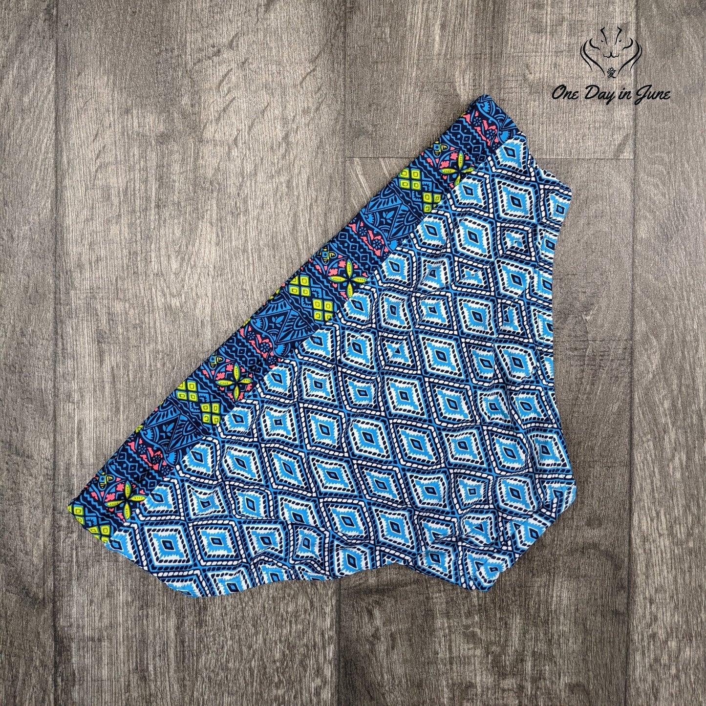 Coastal Blue Geometric Bikini Bottom Swimsuit Size M (8-10)