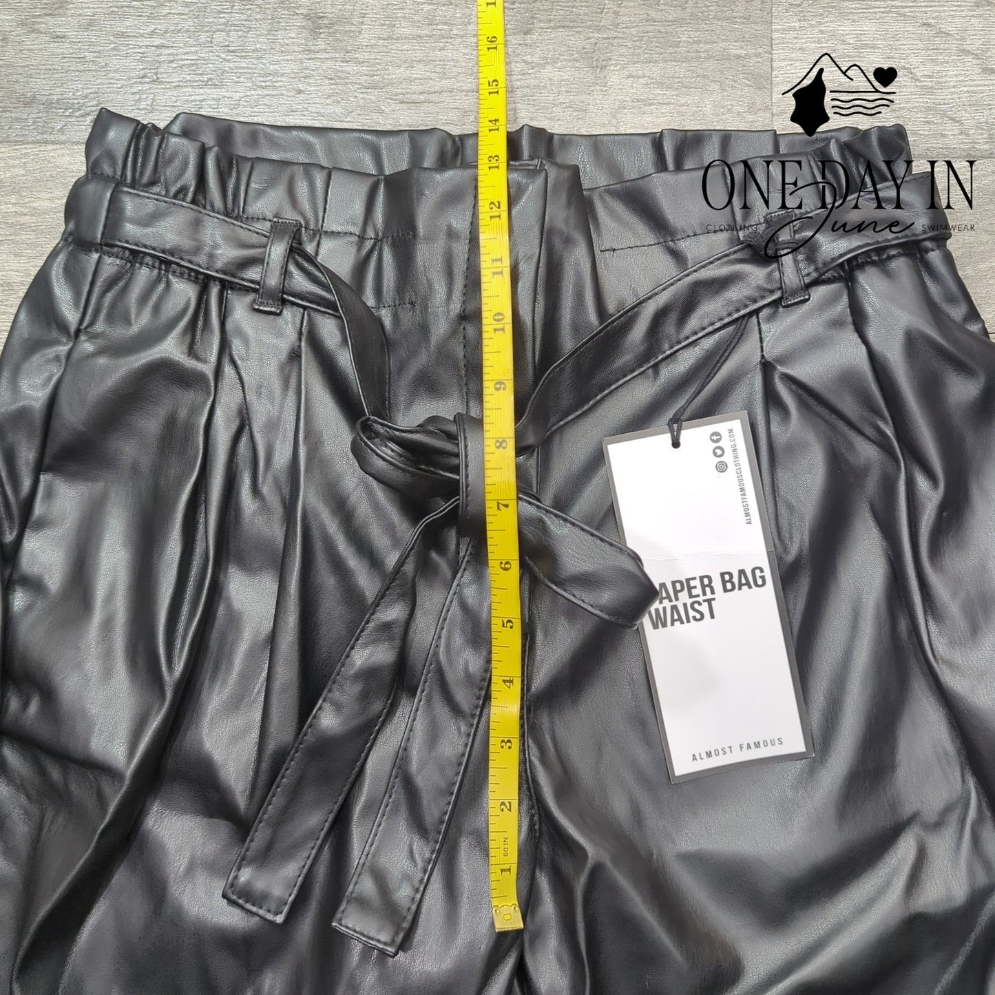 Almost Famous Paper Bag Waist Faux Leather Pants Size XL