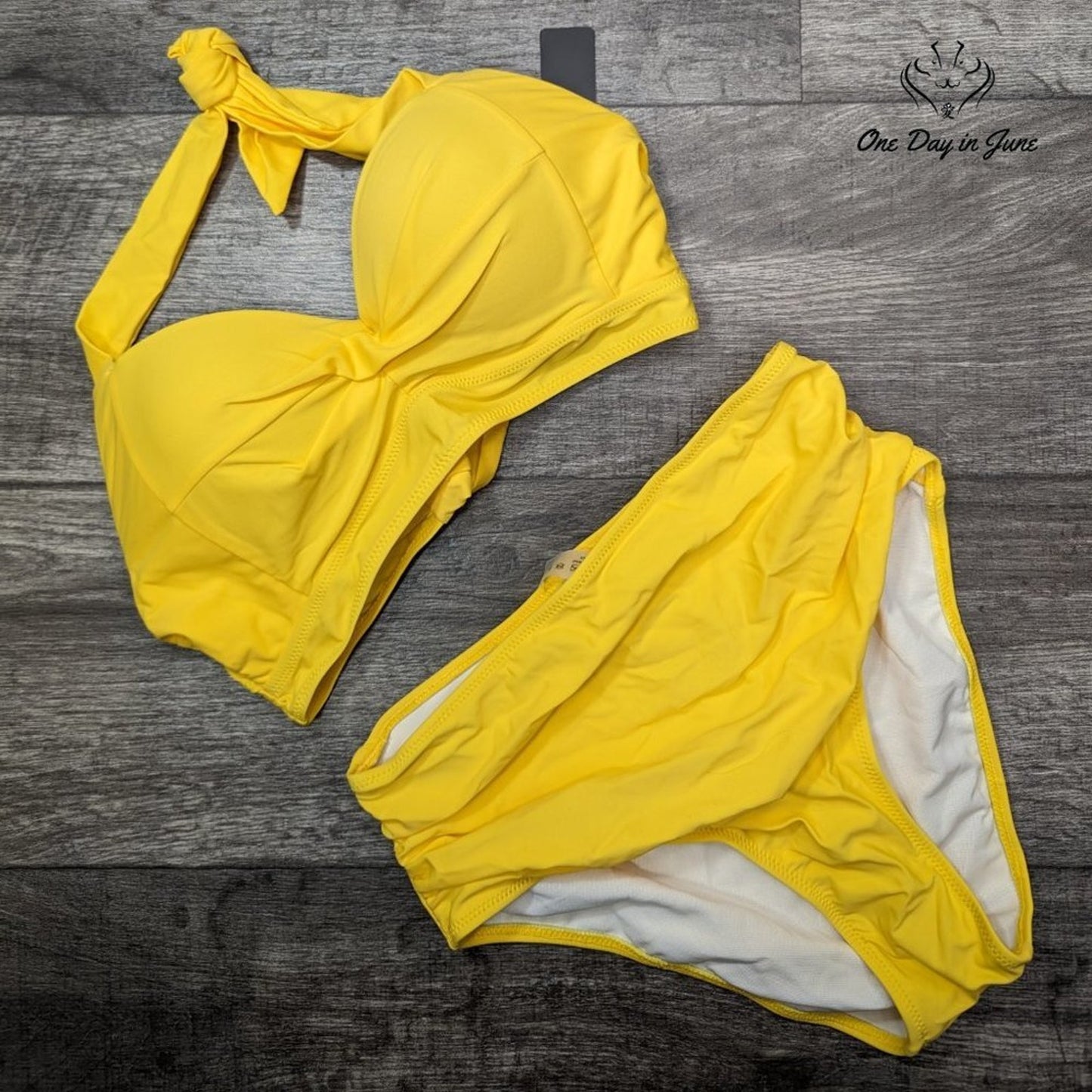 Tempt Me Vintage Cross Front Push Up Bikini Swimsuit Size M