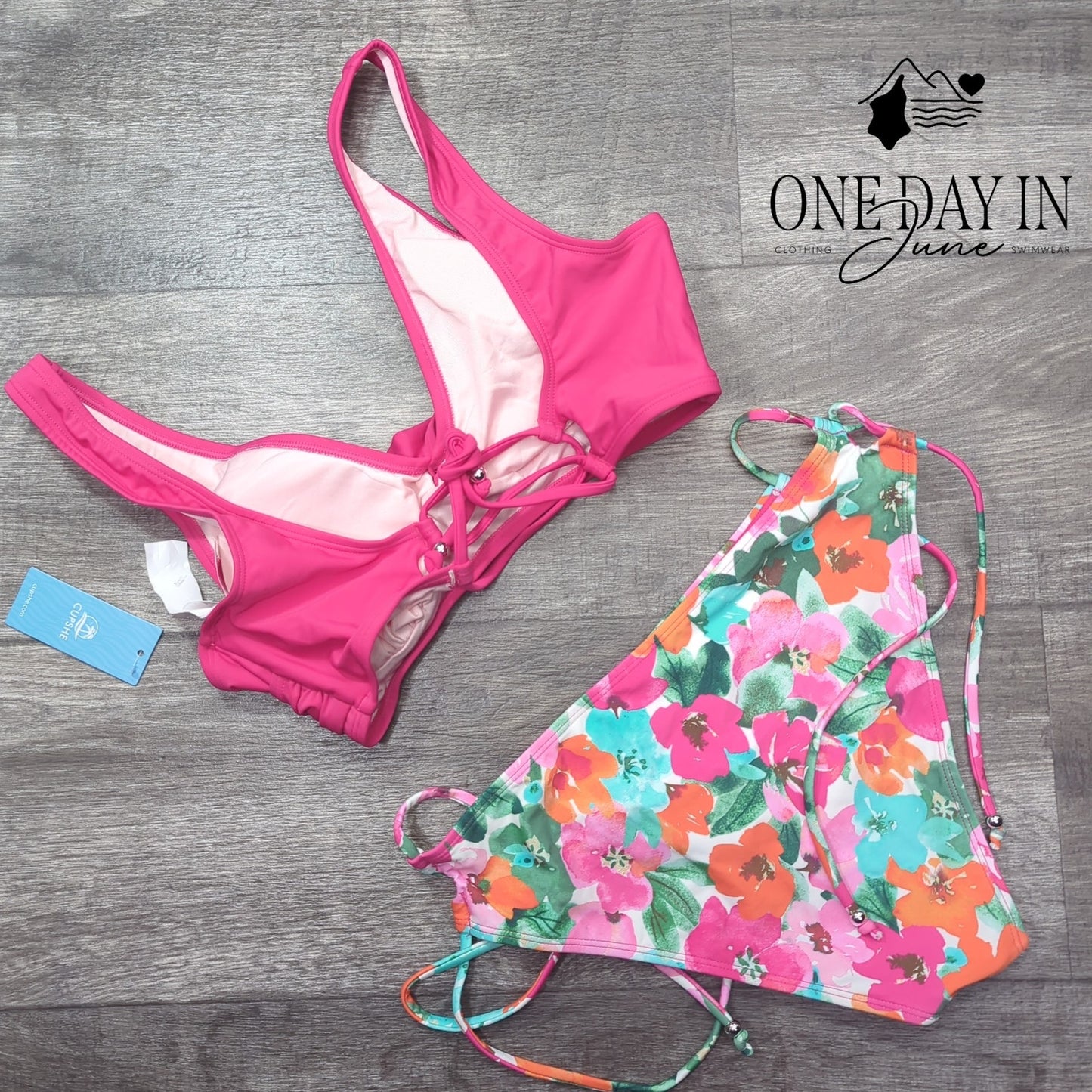 Cupshe Lace Up Tie Side Bikini Swimsuit Size M