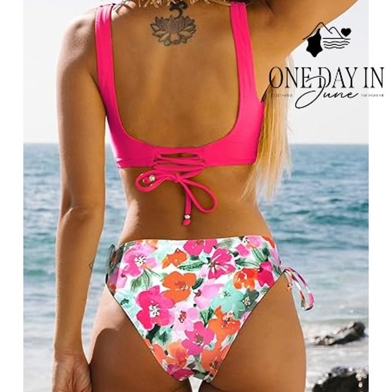 Cupshe Lace Up Tie Side Bikini Swimsuit Size M