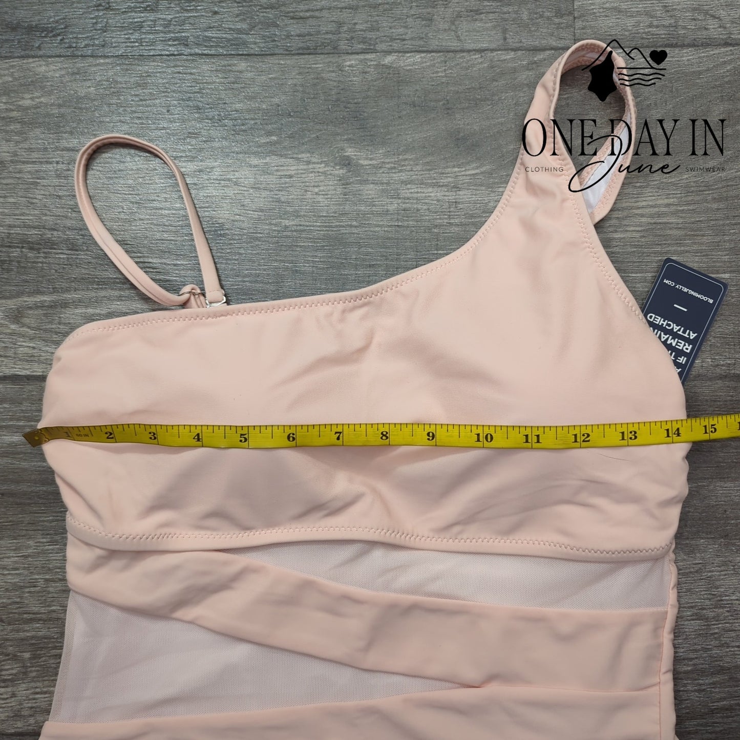Blooming Jelly One Shoulder Mesh One Piece Swimsuit Size L